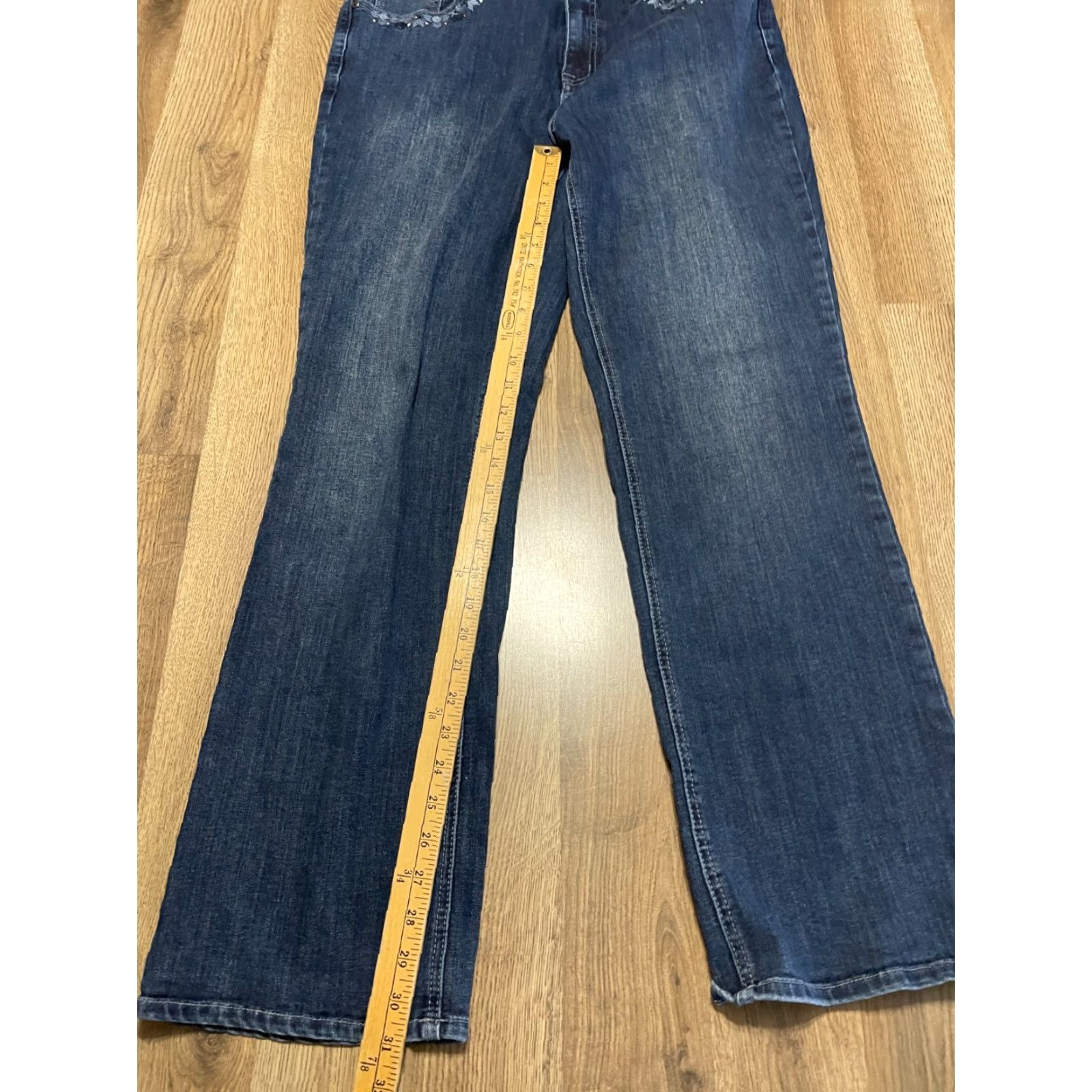 Vintage Christopher & Banks Jeans Women's Size 14 Blue Denim Bootcut Pockets Size 36" / US 14 / IT 50 - 7 Thumbnail