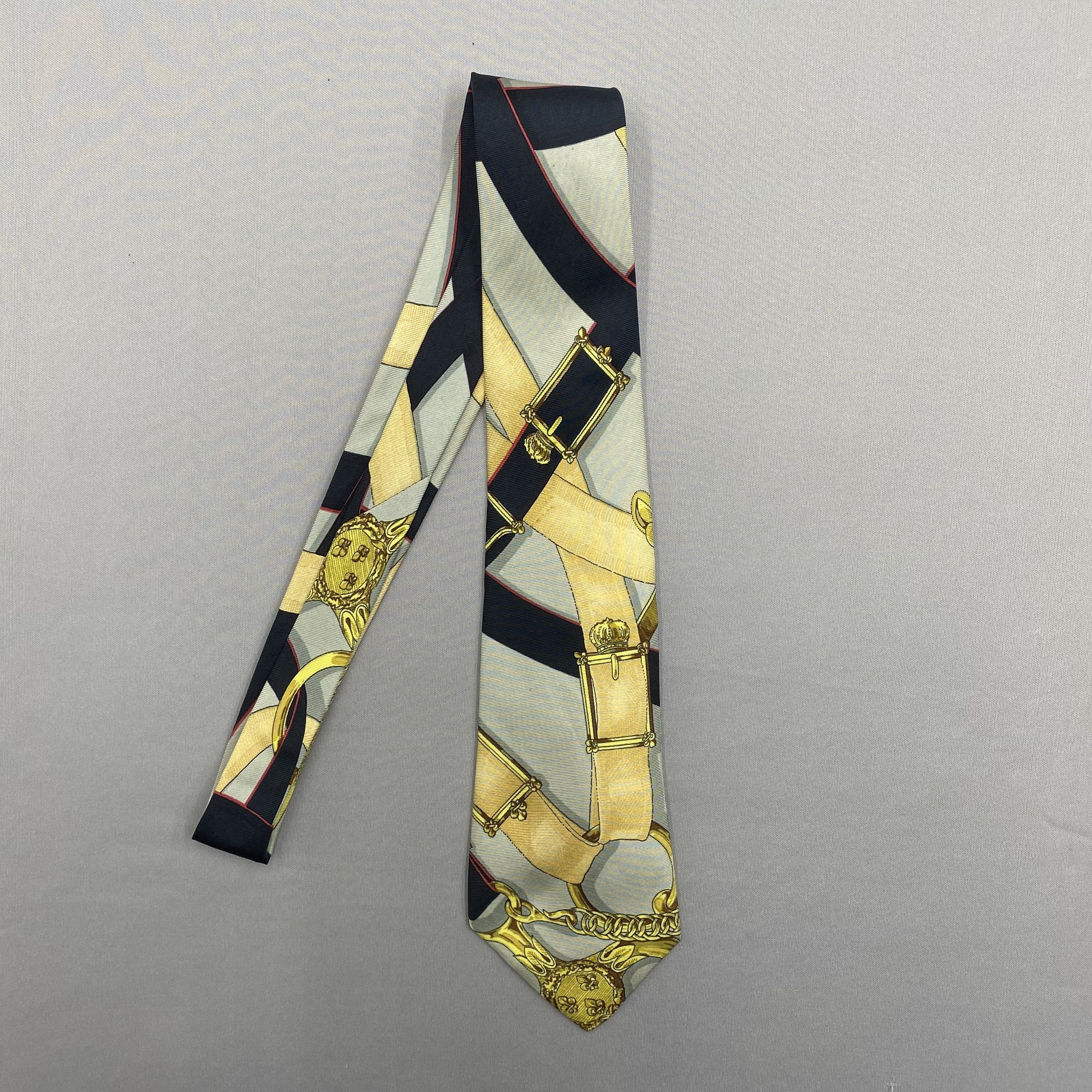 Hermes Vintage Hermes SILK Necktie Cravate Pure Silk Neck Tie Size ONE SIZE - 4 Thumbnail