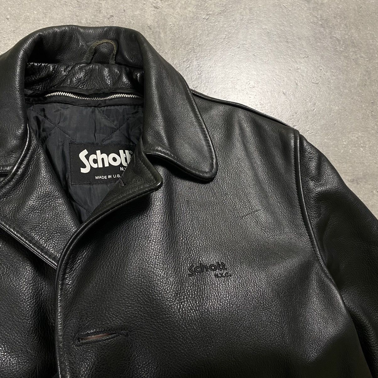 Schott Schott NYC Leather Coat USA Vintage Jacket Size US M / EU 48-50 / 2 - 3 Thumbnail