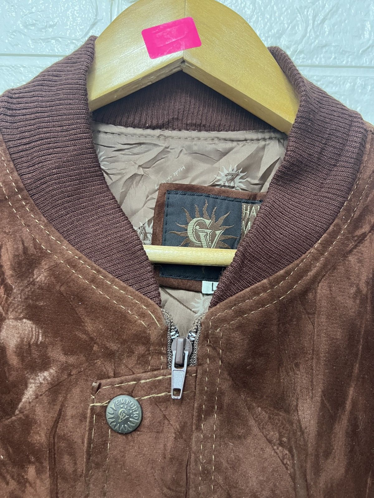 Other GV Handmade In Italy Faux Suede Leather Jacket Size US L / EU 52-54 / 3 - 2 Thumbnail