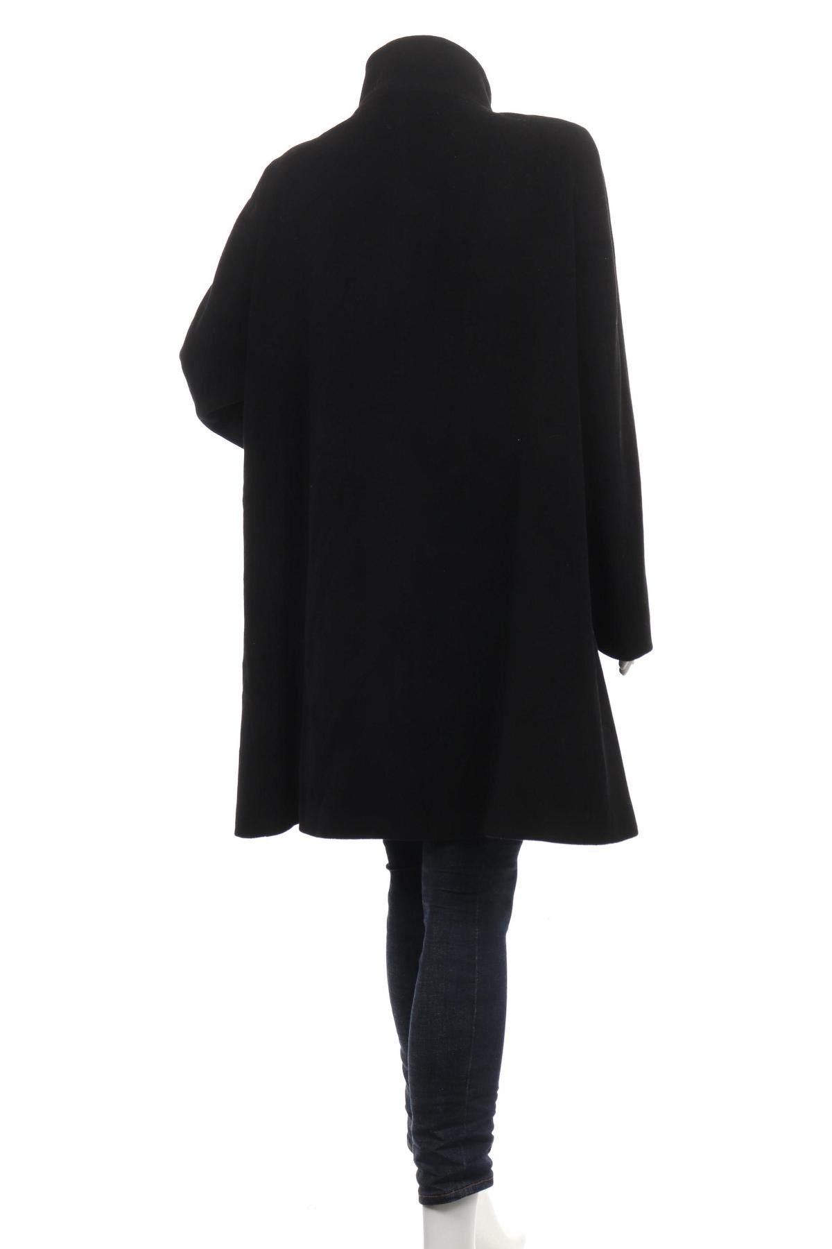 Cinzia Rocca Iconic Black Coat Cashmere blend Size XXL / US 16-18 / IT 52-54 - 5 Thumbnail
