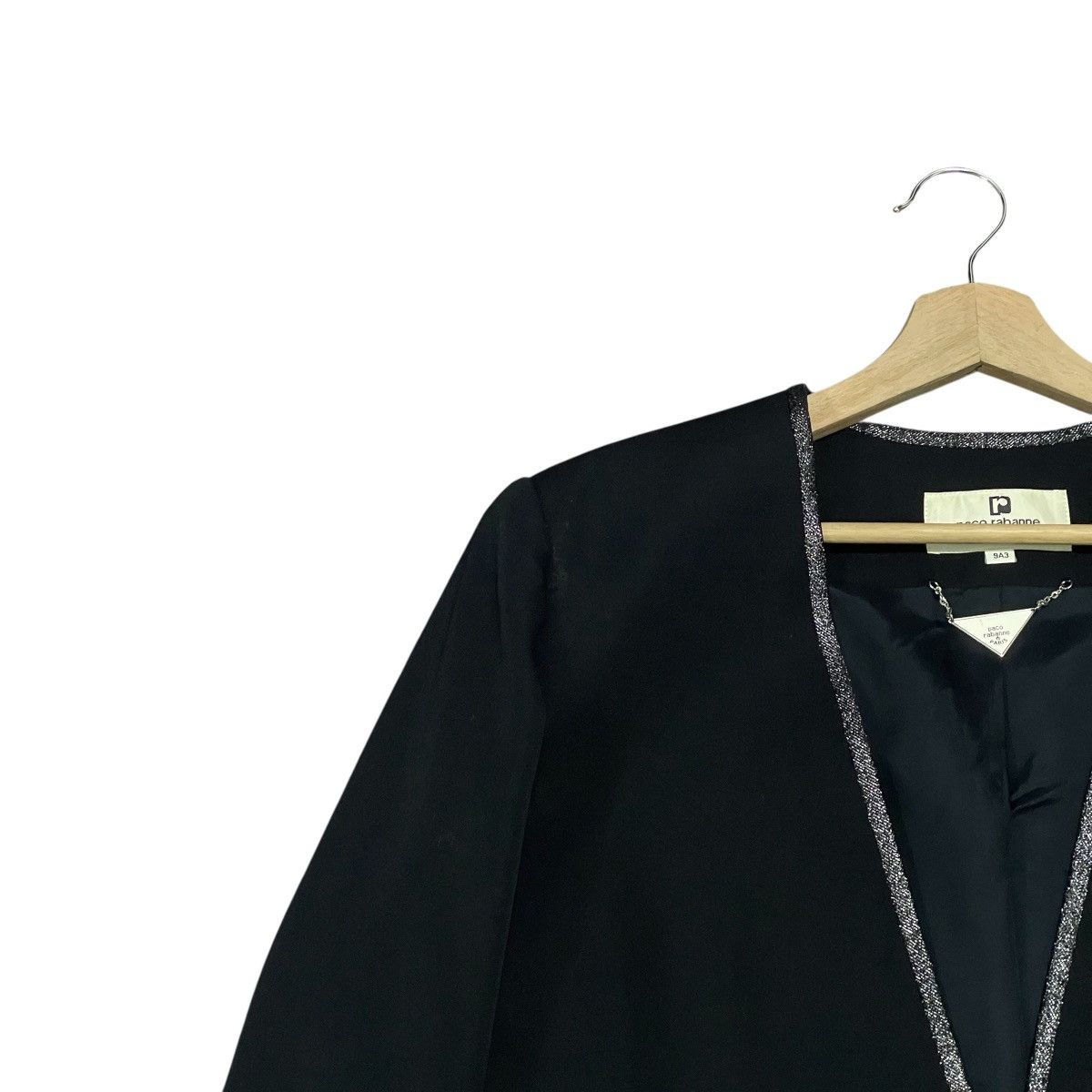 Paco Rabanne Vtg Paco Rabanne Paris V-neckline Silver Trim Outline Jacket Size M / US 6-8 / IT 42-44 - 5 Thumbnail