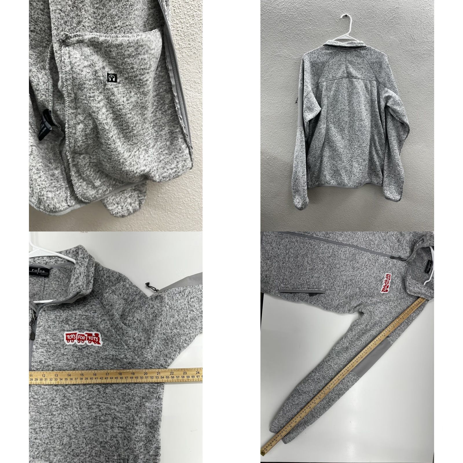 Vintage Fossa Womens Jacket Size Large Gray Embroidered Toys For Tots Full Zip Up Size L / US 10 / IT 46 - 9 Thumbnail
