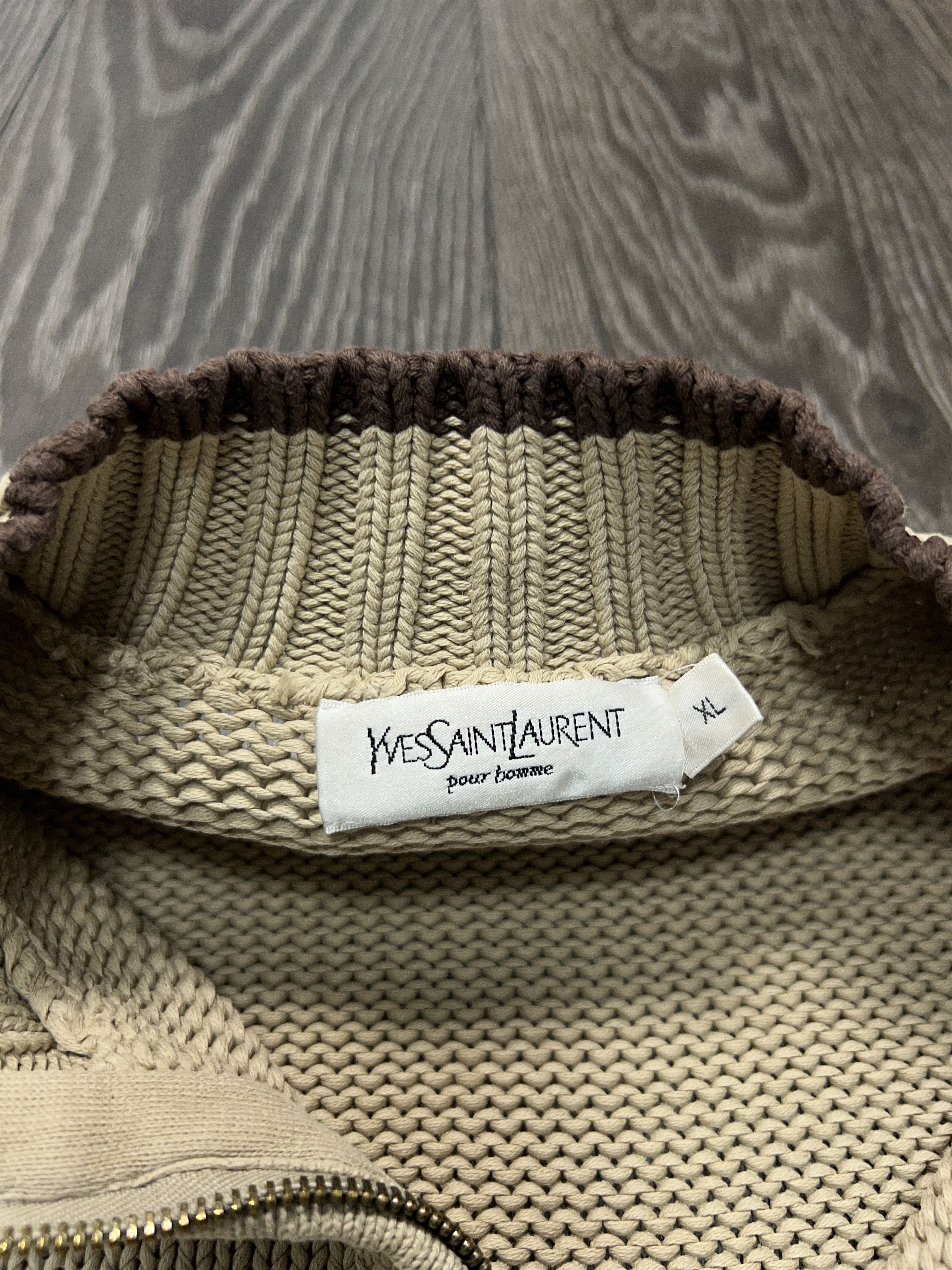 Yves Saint Laurent Vintage YSL Knit Cardigan Cotton Zip Sweater Size XL Size US XL / EU 56 / 4 - 5 Thumbnail