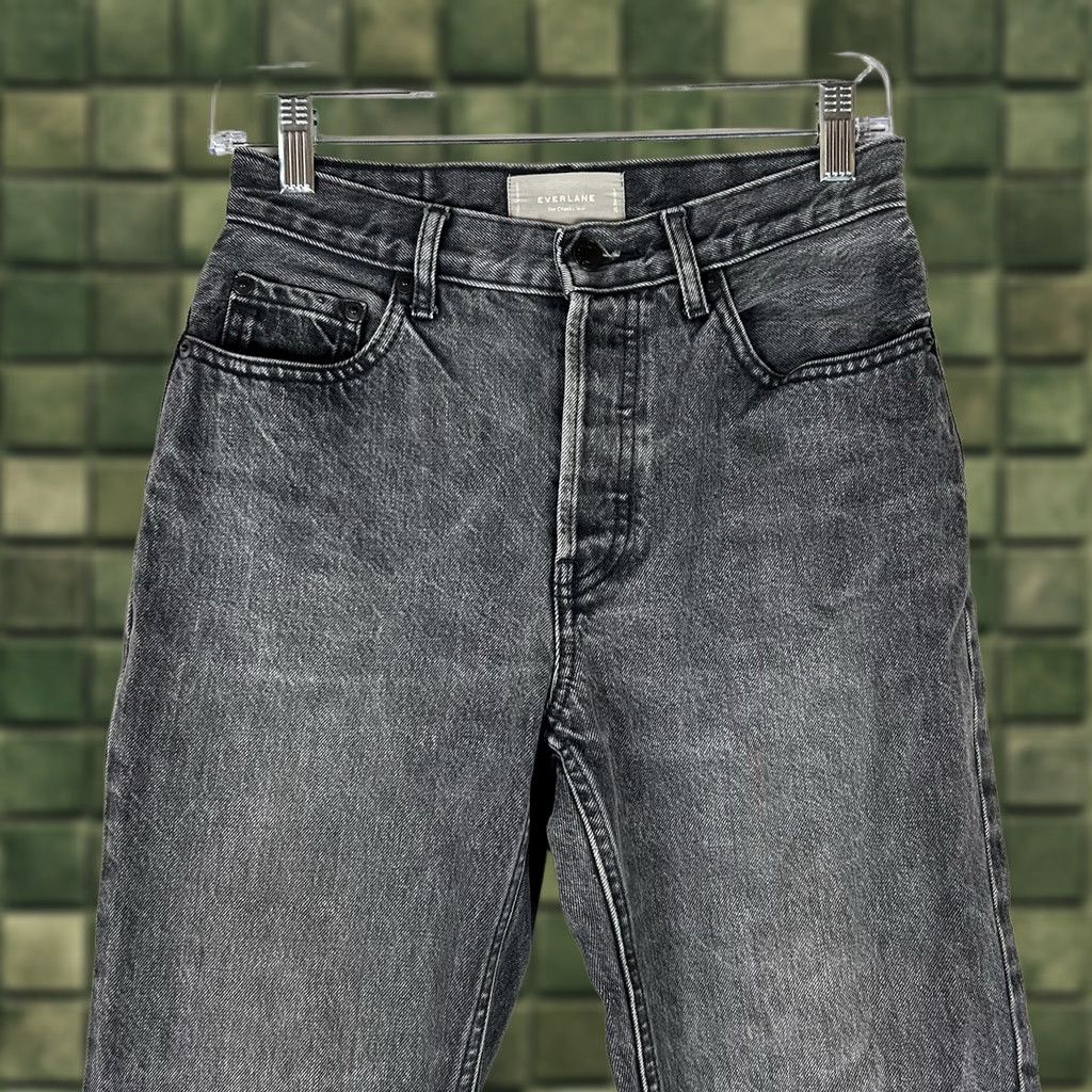 Everlane Everlane Jeans The Cheeky 25R Gray Denim Buttonfly Straight Womens Regular Size 25 Gray Denim Jeans 90s Theme Vintage No Size 42" / US 20 - 1 Thumbnail