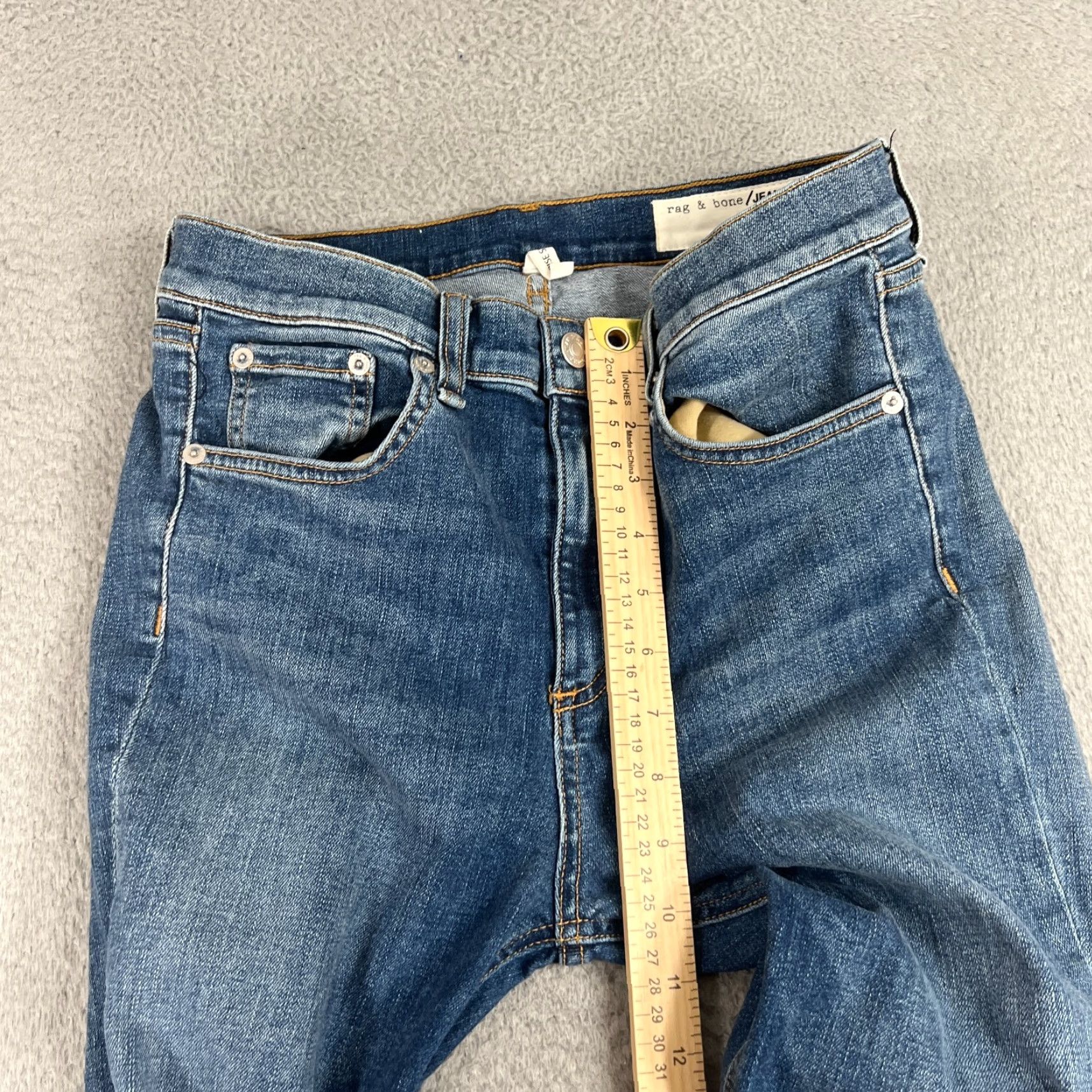 Rag & Bone RAG & BONE Womens 29 High Rise Skinny Stretch Jeans Medium Wash Blue Denim Size 29" - 3 Thumbnail