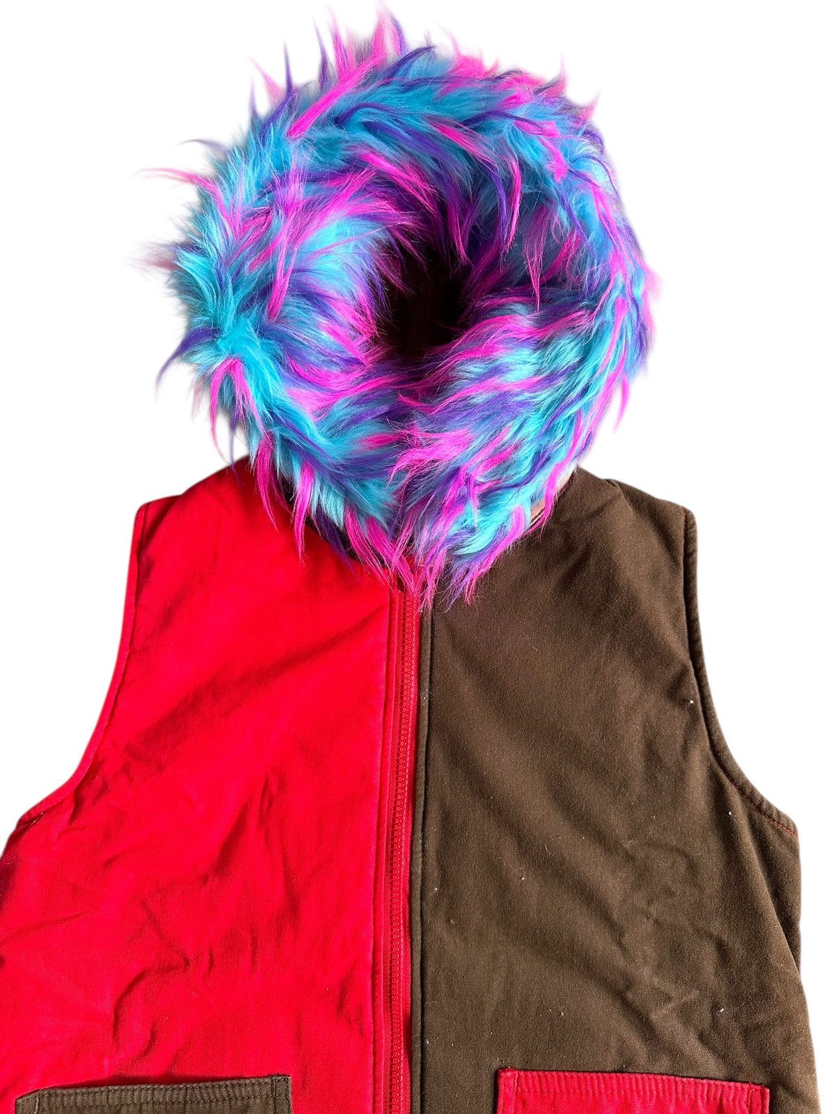 Le Grande Bleu (L.G.B.) OLD BETTY’S COLOUR BLOCK VEST FUR ZIP HOODIE IFSIX LGB STYLE Size US M / EU 48-50 / 2 - 3 Thumbnail