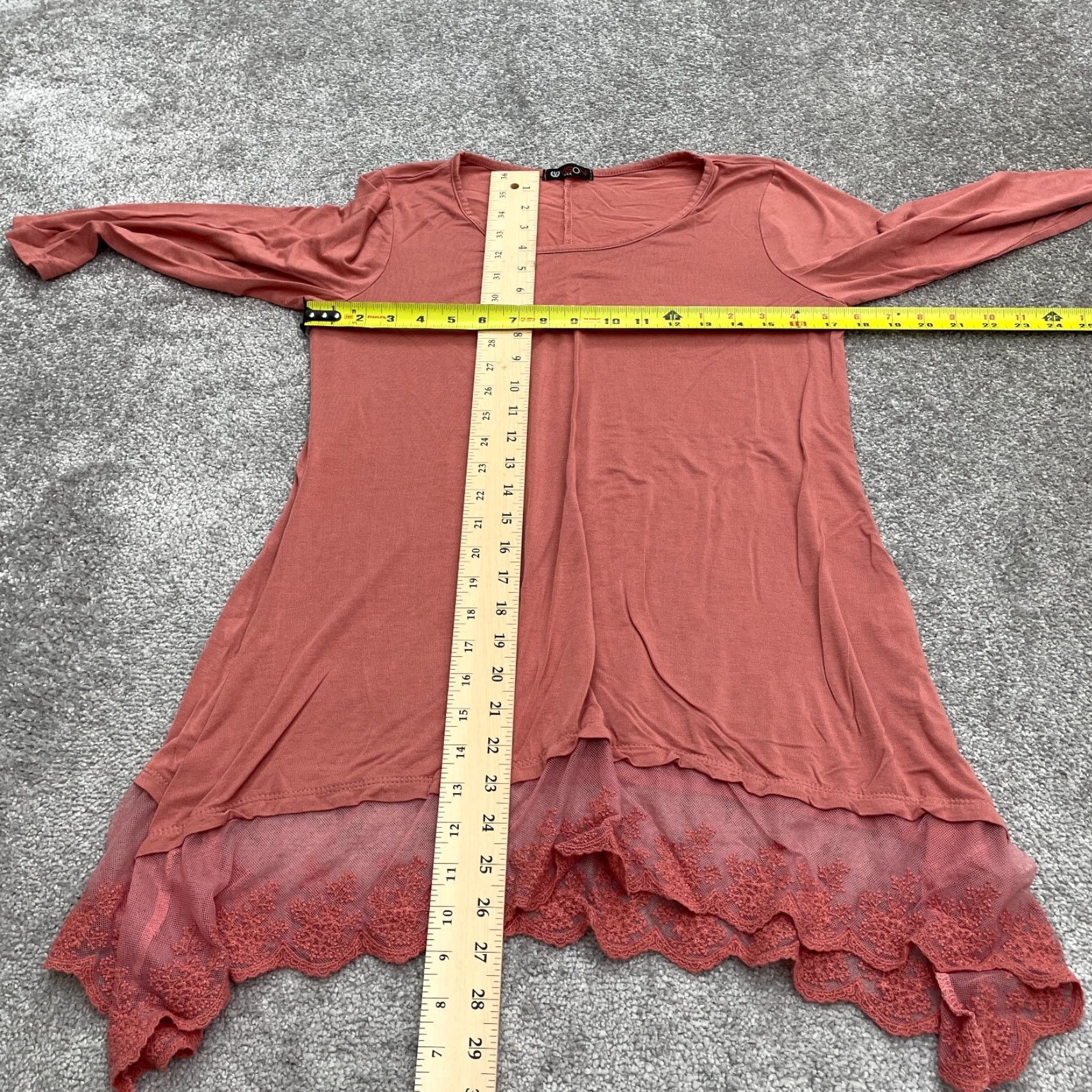 Vintage Vision USA Tunic Blouse Womens Small Orange Lace Long Sleeve Casual Size S / US 4 / IT 40 - 6 Thumbnail