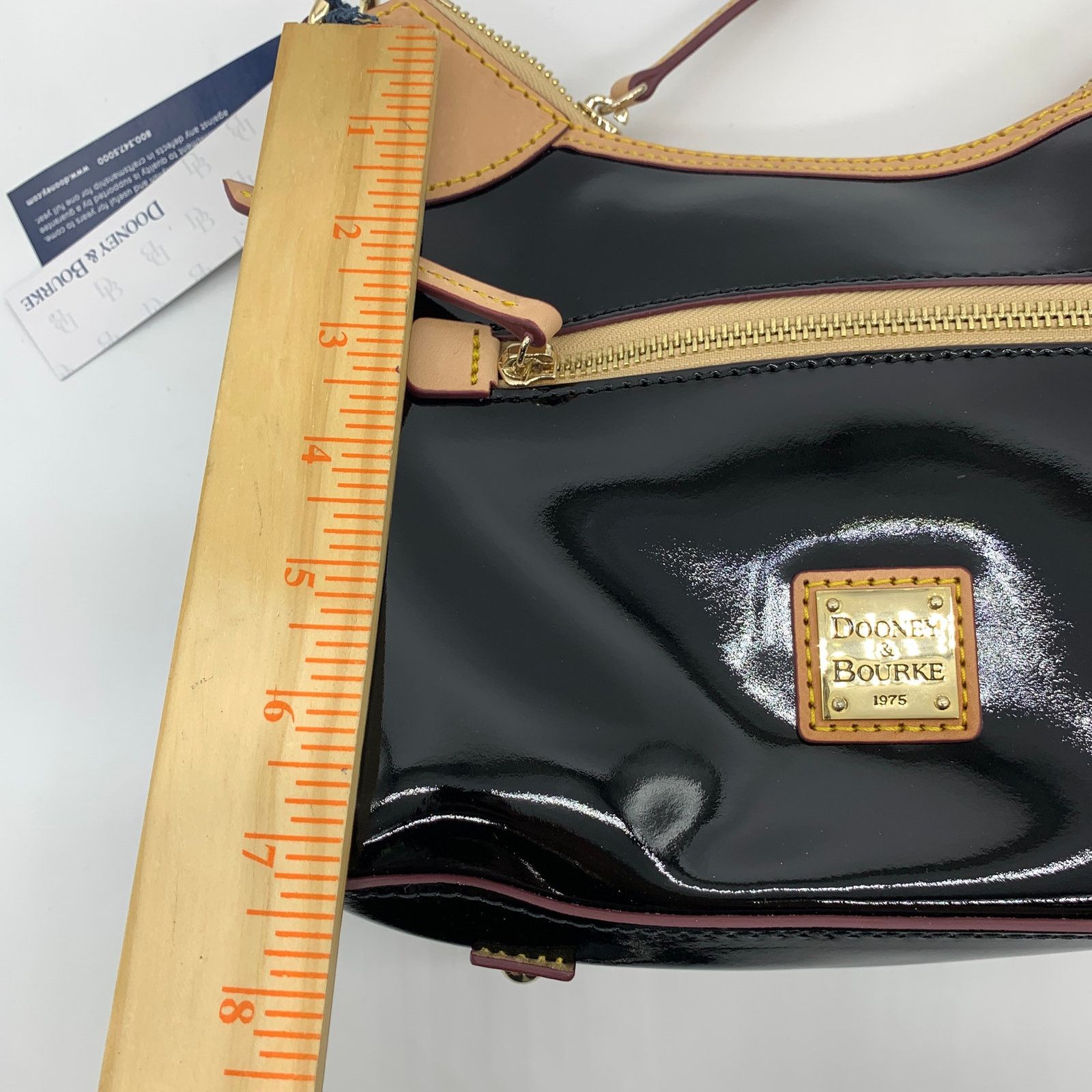 Dooney & Bourke Dooney & Bourke Black Patent Leather Small Hobo Purse Size ONE SIZE - 5 Thumbnail