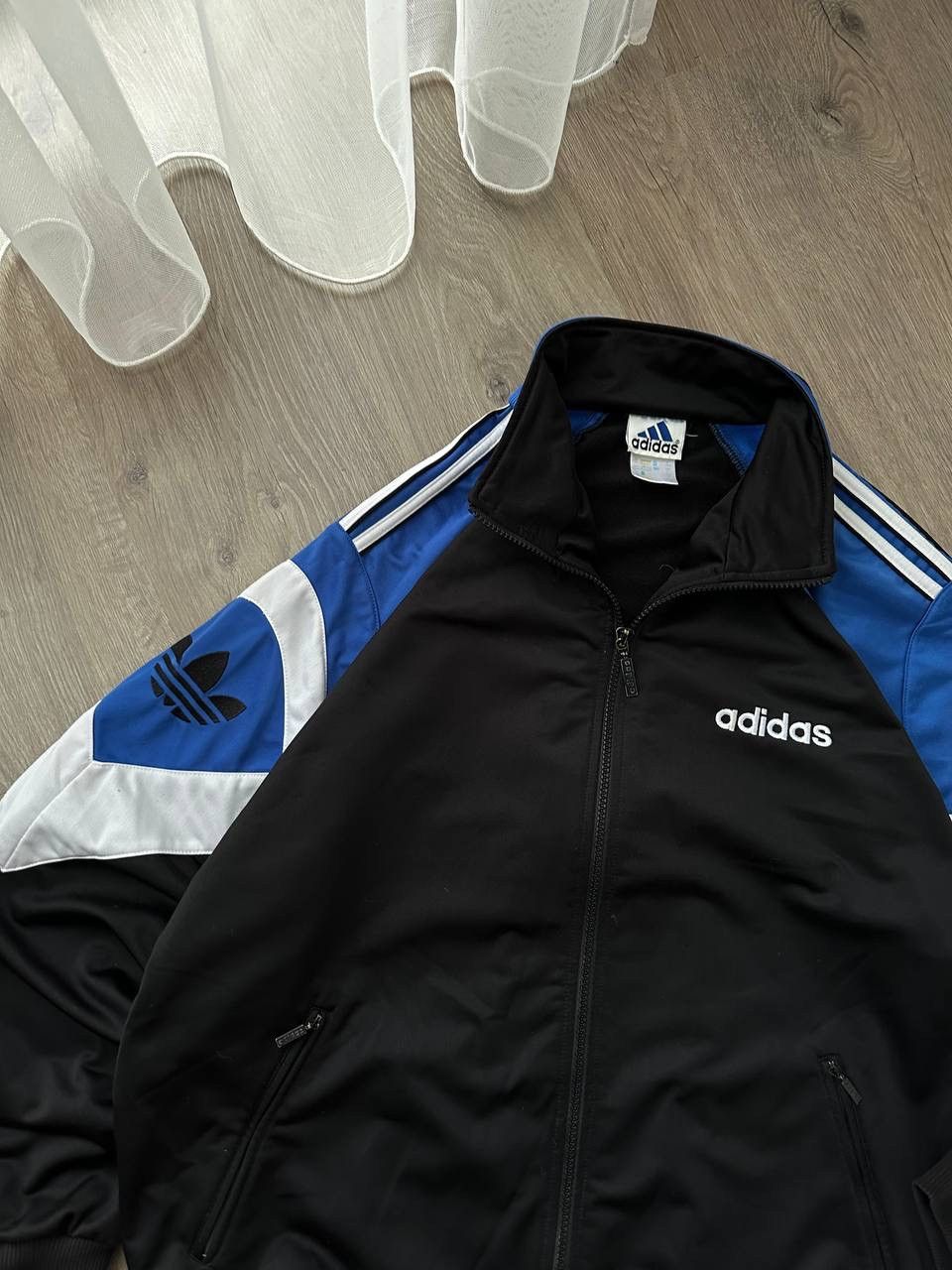 Adidas × Vintage Vintage Adidas Black Sportswear Zip Hoodie Size US L / EU 52-54 / 3 - 13 Thumbnail