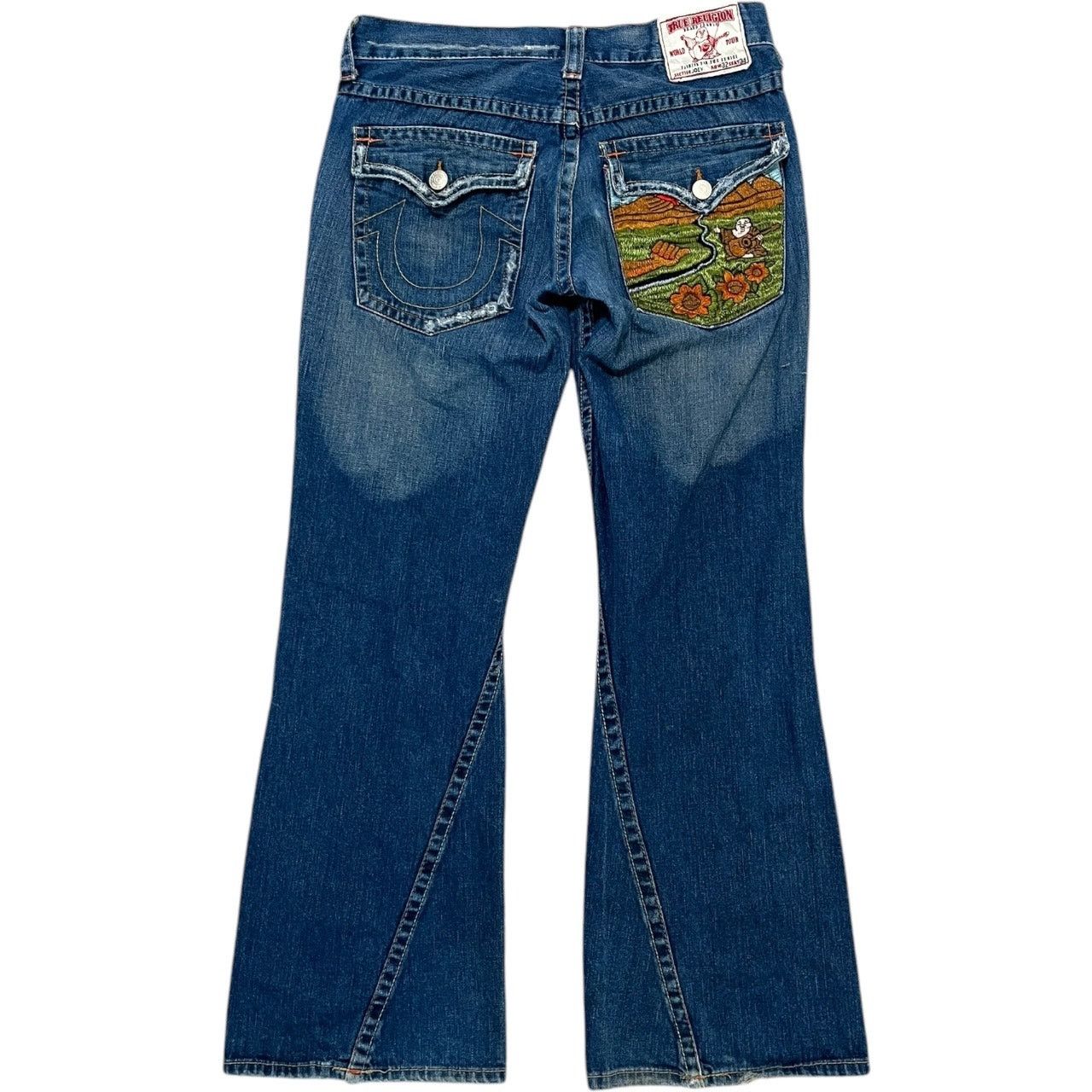 パンツ true religion JOEY flared denim Y2K True Religion Joey Big T Women Y2K Thick Stitch Flare Jeans