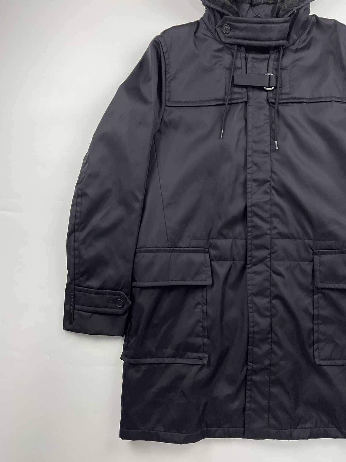 Prada Prada BLack Tab Fur Hood Utility Jacket Size US M / EU 48-50 / 2 - 4 Thumbnail