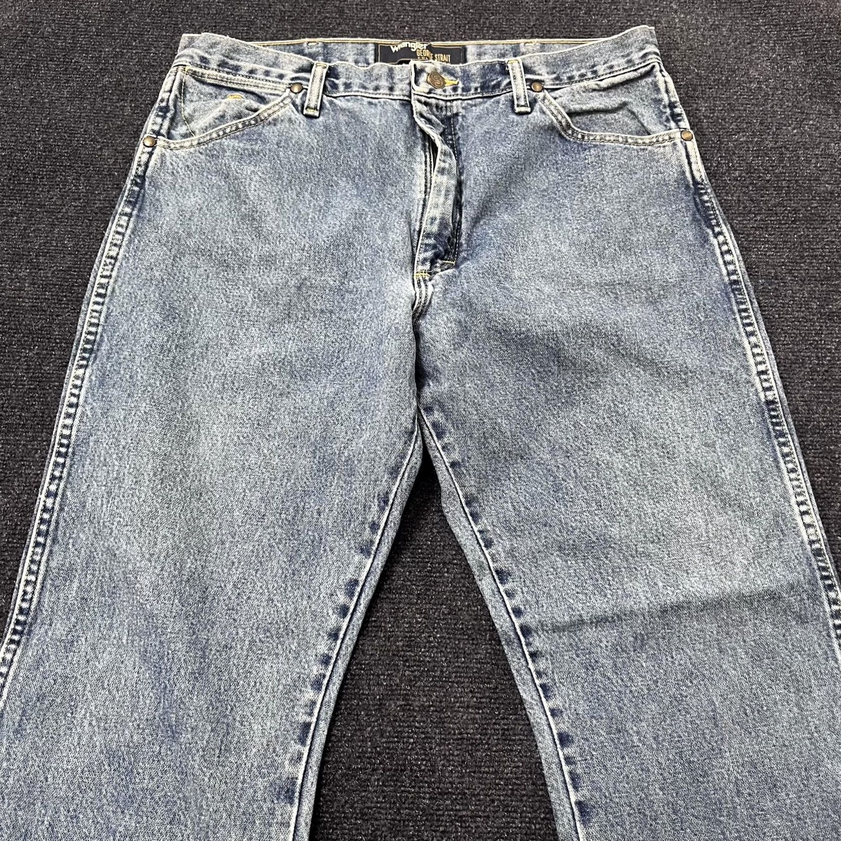 Wrangler Wrangler George Strait Jeans Mens 38x30 Blue Denim Straight Leg Cowboy Size US 30 / EU 46 - 2 Thumbnail