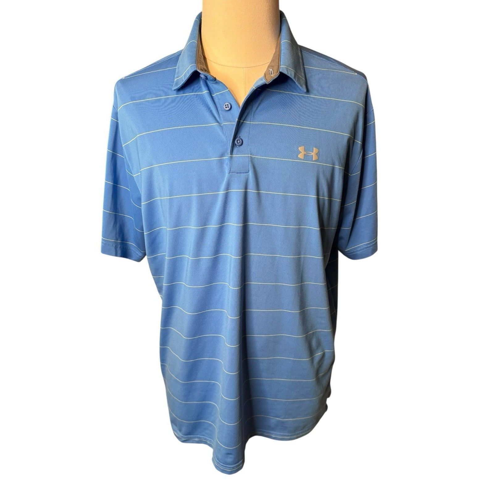 Under Armour Two Under Armour Heat Gear Polo Golf Shirts Loose Fit Blue Size US XL / EU 56 / 4 - 2 Thumbnail