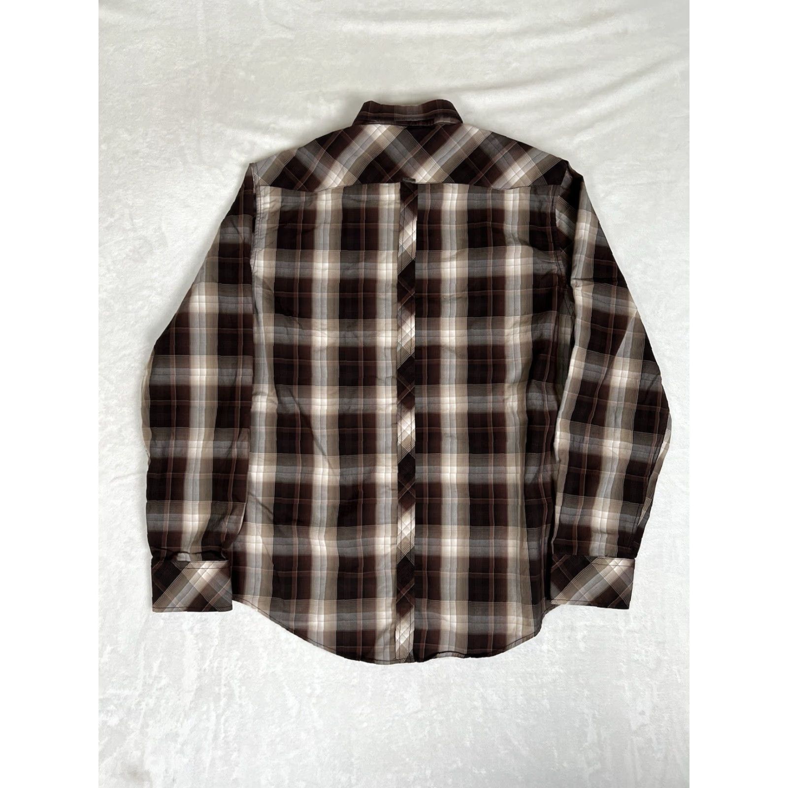 Vintage VINTAGE 7 Diamonds Shirt Mens XL Button-Up Plaid Pearl Snap Western Cowboys Rodeo Casual Mens XL Brown Cotton Button Pockets Size US XL / EU 56 / 4 - 7 Thumbnail