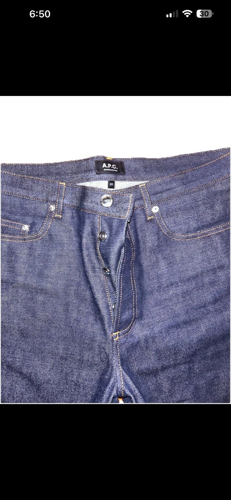A.P.C. APC Men's Standard Size 33 Dark Wash Jeans Size US 33 - 2 Thumbnail