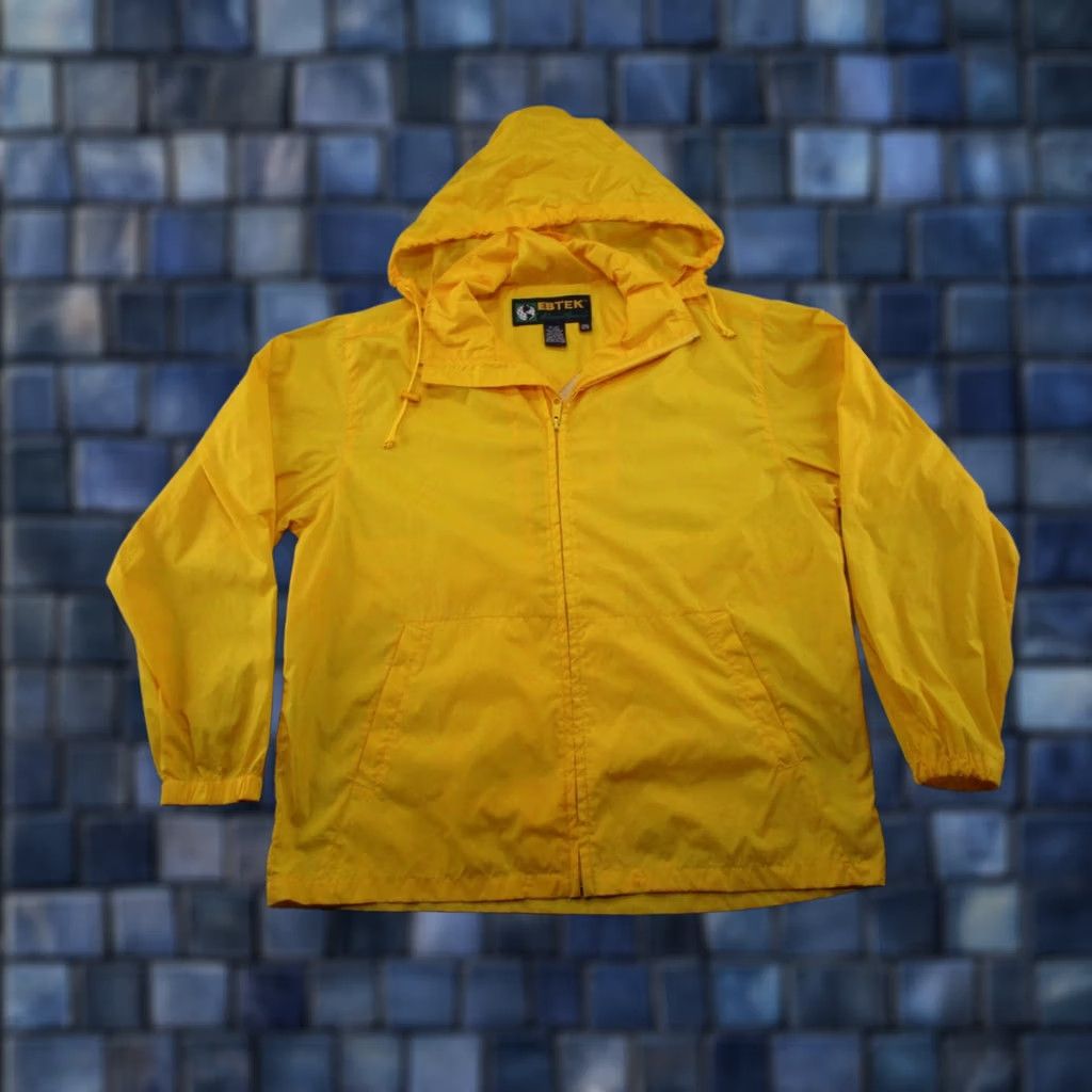 Eddie Bauer VINTAGE Eddie Bauer Ebtek Men's Yellow Hooded Rain Jacket Parka Anorak Coat Jacket Size US M / EU 48-50 / 2 - 1 Thumbnail