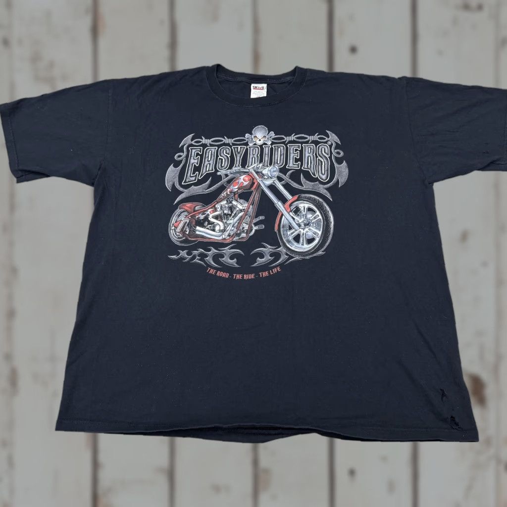 Anvil Easyriders Shirt Mens 3XL Black Motorcycle Biker Skull Graphic Tee Anvil Size US XXL / EU 58 / 5 - 1 Thumbnail