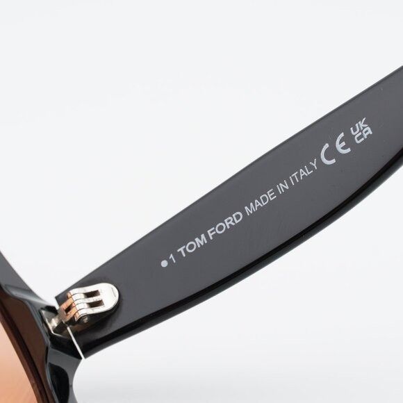 Tom Ford Tom Ford Ren FT1155 05E Sunglasses Black Square Frame Size ONE SIZE - 5 Thumbnail
