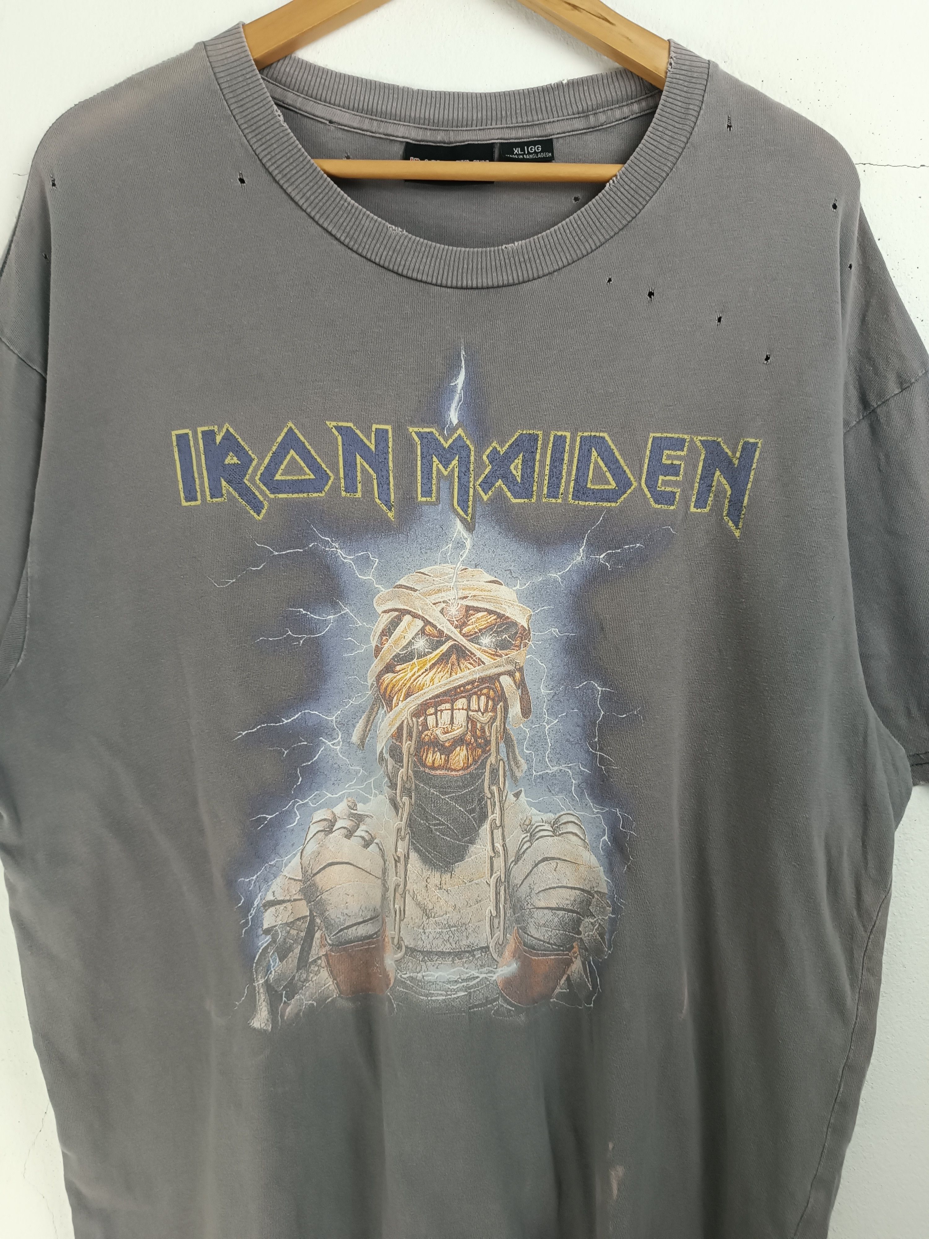 Band Tees THRASHED FADED VINTAGE IRON MAIDEN EDDIE METAL ROCK PUNK TEE Size US XL / EU 56 / 4 - 7 Thumbnail