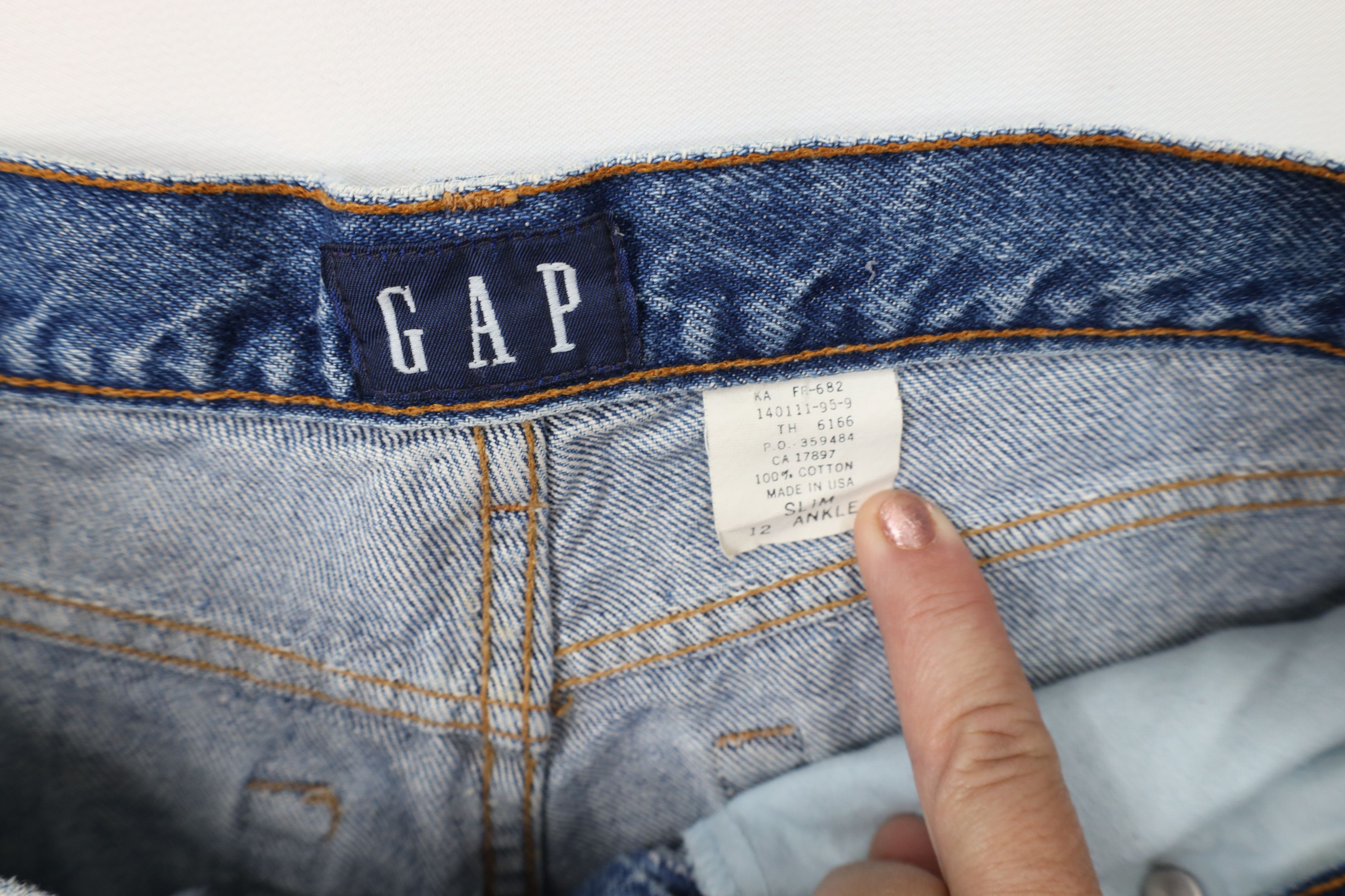 Gap Vintage 90s Gap Distressed Ankle Tapered Leg Denim Jeans USA Size 34" / US 12 / IT 48 - 8 Thumbnail