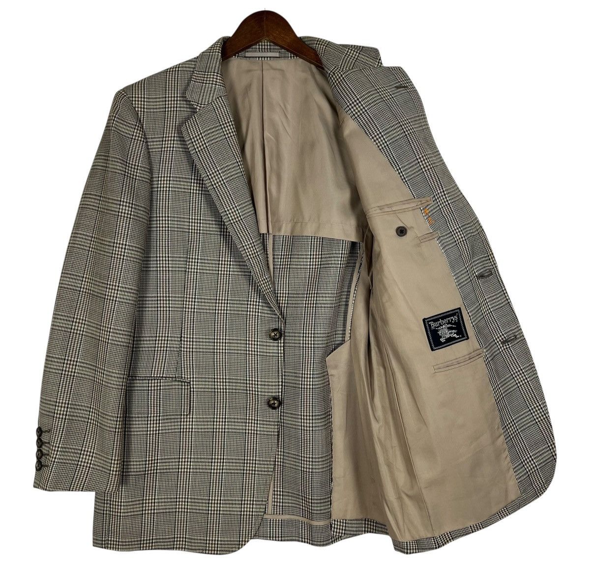 Burberry 90s Vintage Burberrys Wool Mohair Old Money Blazer Jacket Size US M / EU 48-50 / 2 - 2 Thumbnail