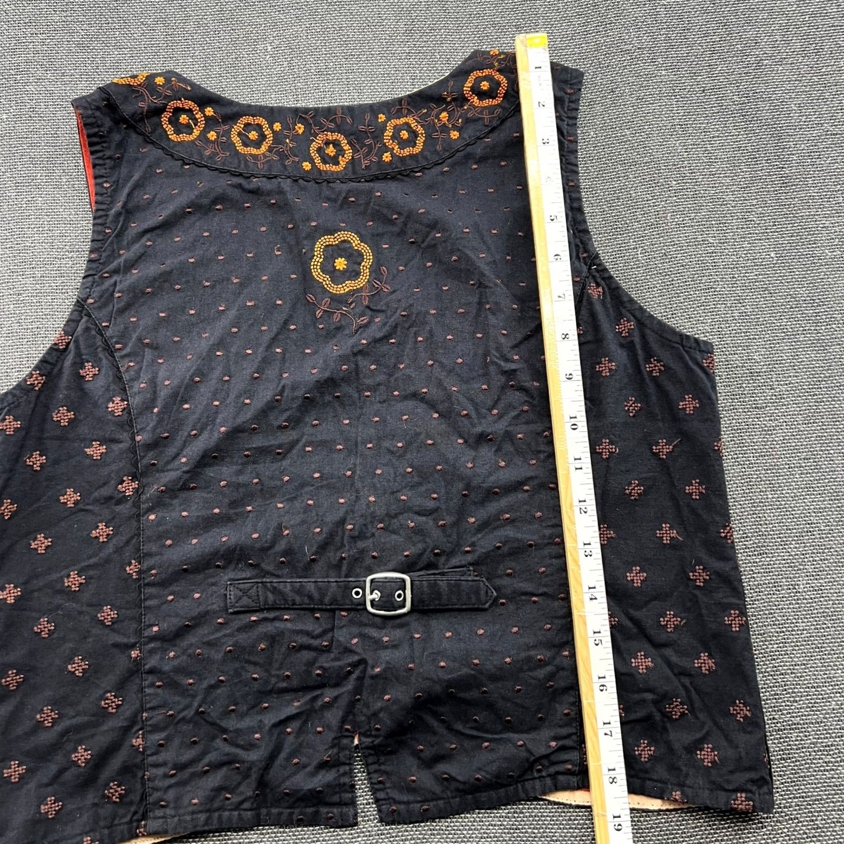 Vintage VINTAGE Gudrun Sjoden Womens Vest Medium Embroidered Cotton Gilet Buttons Cardigan Size M / US 6-8 / IT 42-44 - 4 Thumbnail