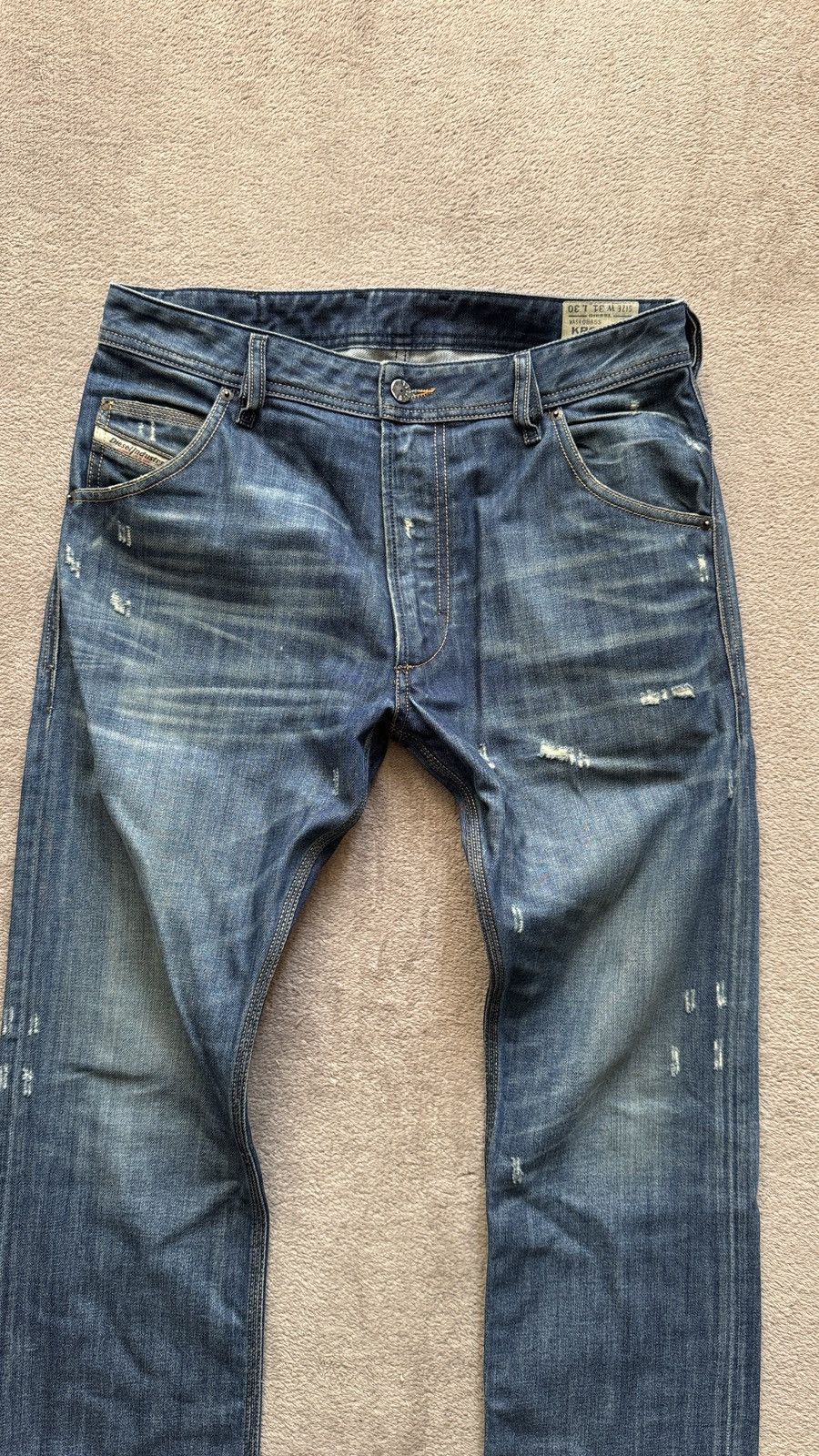 If Six Was Nine Diesel Krooley Y2K Wash Faded Ripped Jeans LGB ifsixwasnine Size US 31 - 2 Thumbnail