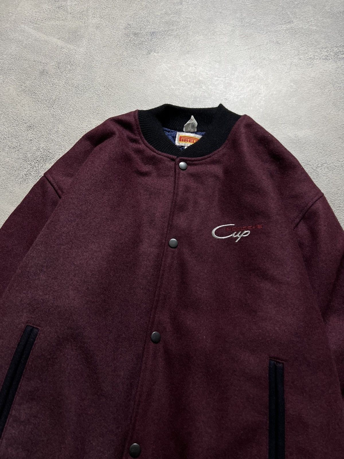 Vintage Y2k Thrashed Porsche Cup Firelli Wool Bomber Jacket 90’s Size US M / EU 48-50 / 2 - 6 Thumbnail