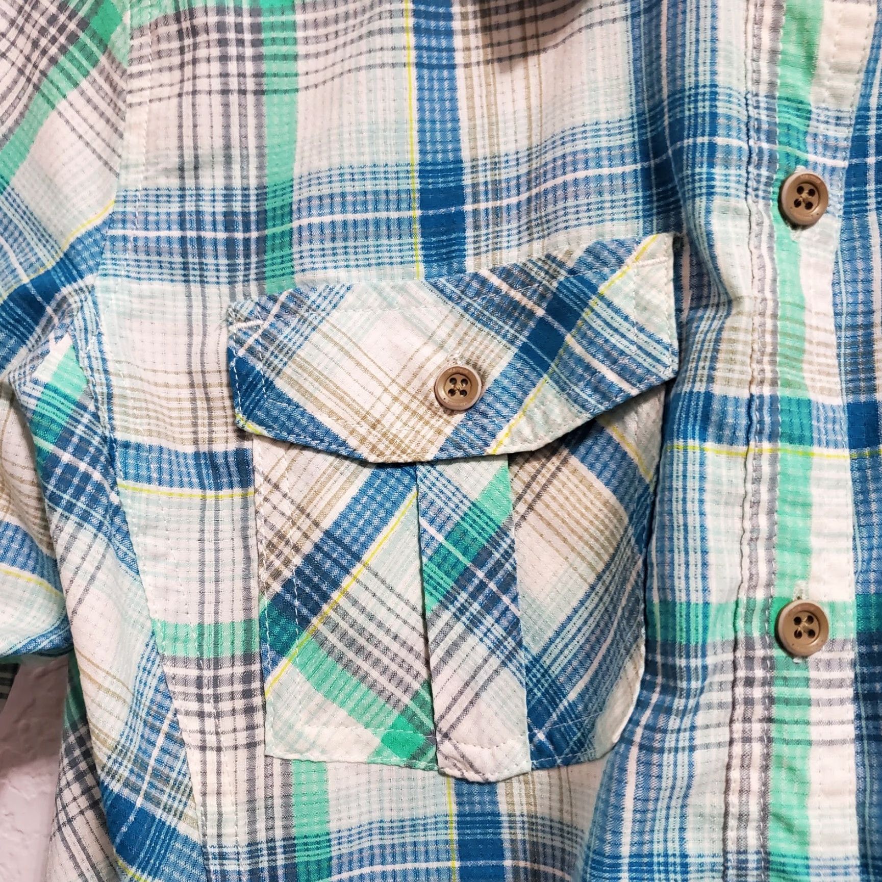 Marmot Marmot Shirt Women S White Blue & Green Plaid Button Up Roll Tab Sleeve Hiking Outdoors Size S / US 4 / IT 40 - 5 Thumbnail