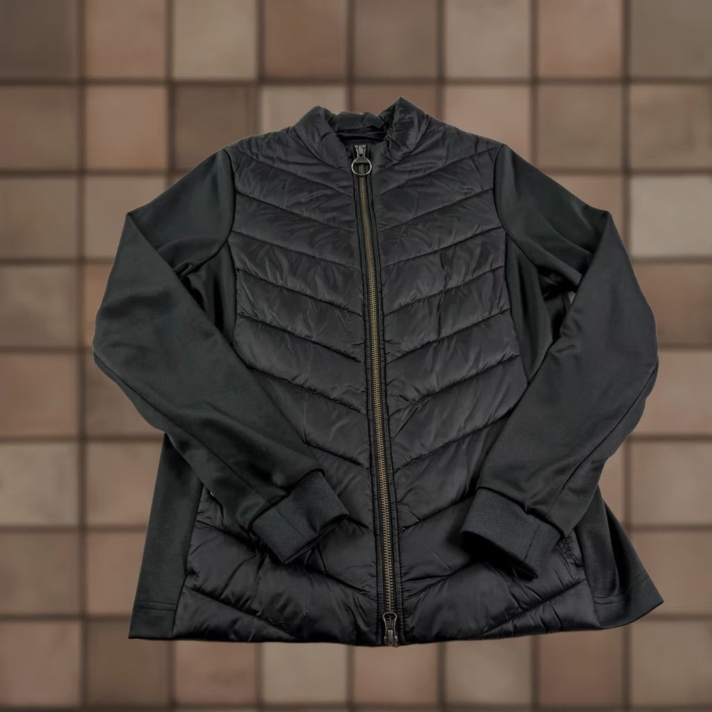 Barbour VINTAGE Barbour Jacket Womens Size 6 Black Quilted Hargate Sweat Full Zip Coat Size M / US 6-8 / IT 42-44 - 1 Thumbnail