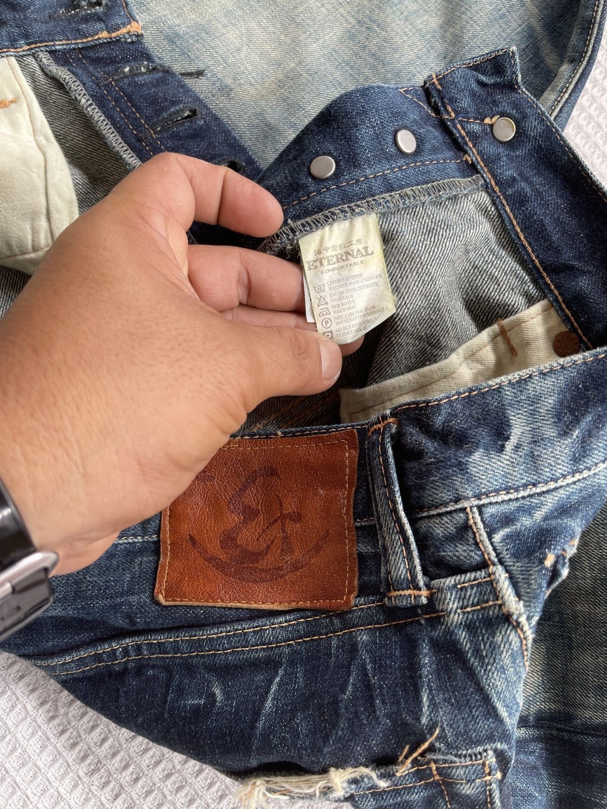 Eternal Last Drop🔥Rare🔥Vintage ETERNAL JAPAN Selvedge Denim Jeans Size US 31 - 17 Thumbnail