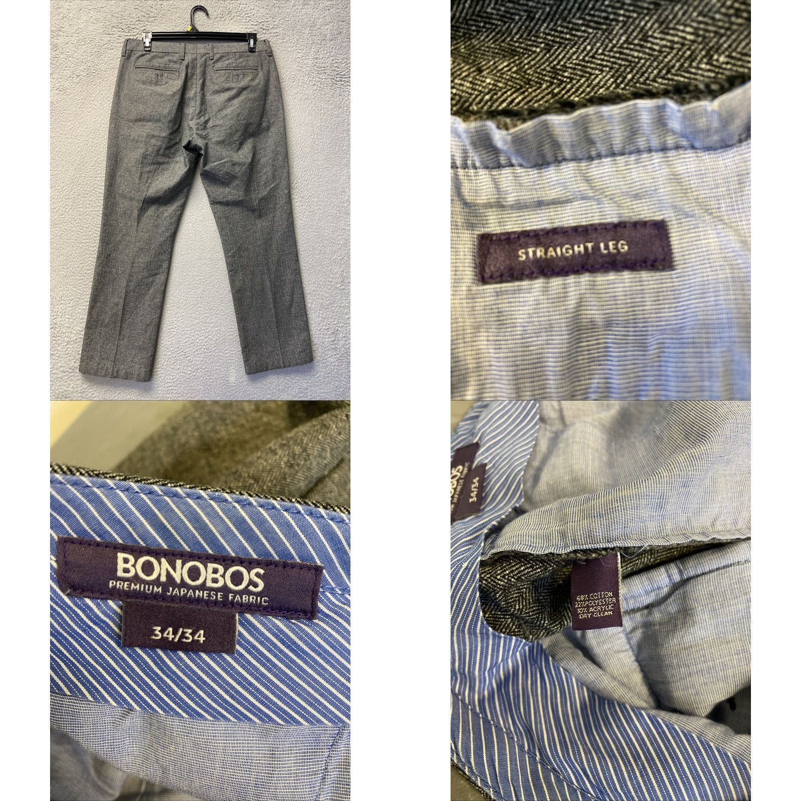 Bonobos Bonobos Dress Pants Men 34X32 Pepper Gray Japanese Fabric /0752 Pepper Gray Dress Pants Mens Straight Leg Classic Fit 34x32 Bonobos Brand Size US 34 / EU 50 - 8 Thumbnail