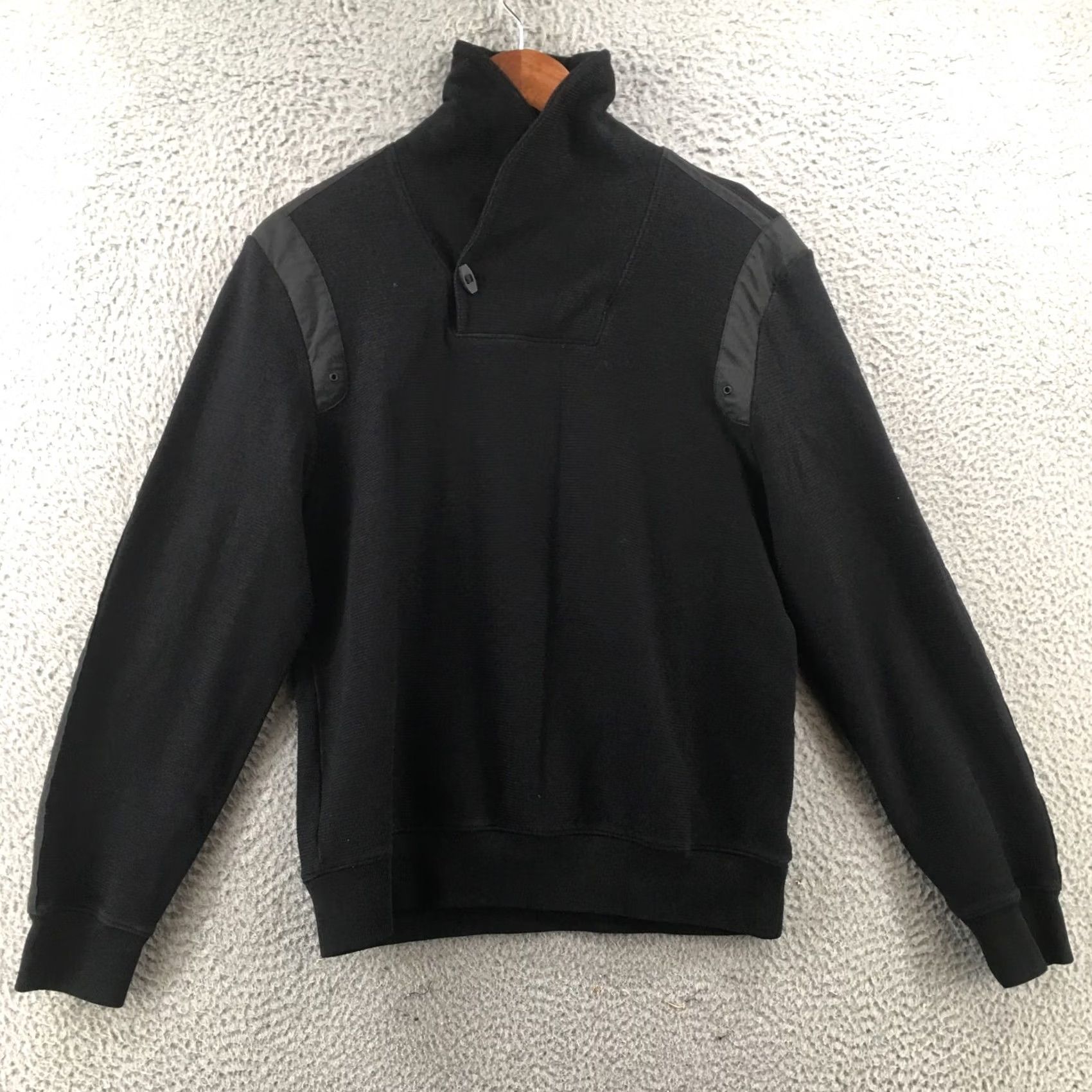 Calvin Klein Calvin Klein Sweatshirt Mens Medium Solid Black Mock Neck Long Sleeves Pullover Size US M / EU 48-50 / 2 - 2 Thumbnail