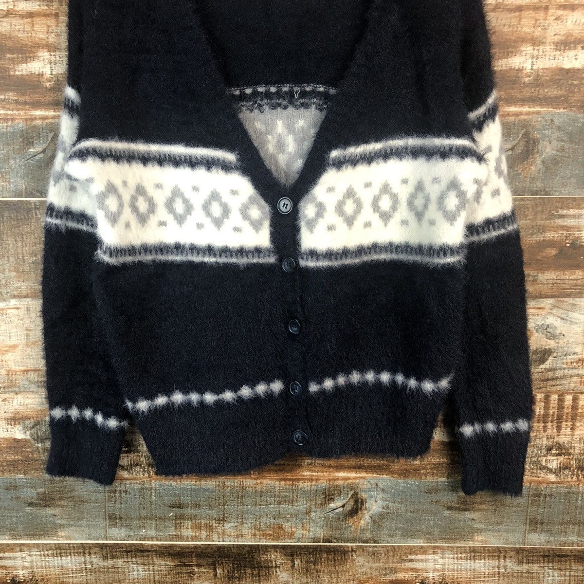 Japanese Brand DL Samansa Mos2 Black Cardigan Knitweaer #C398 Size M / US 6-8 / IT 42-44 - 3 Thumbnail