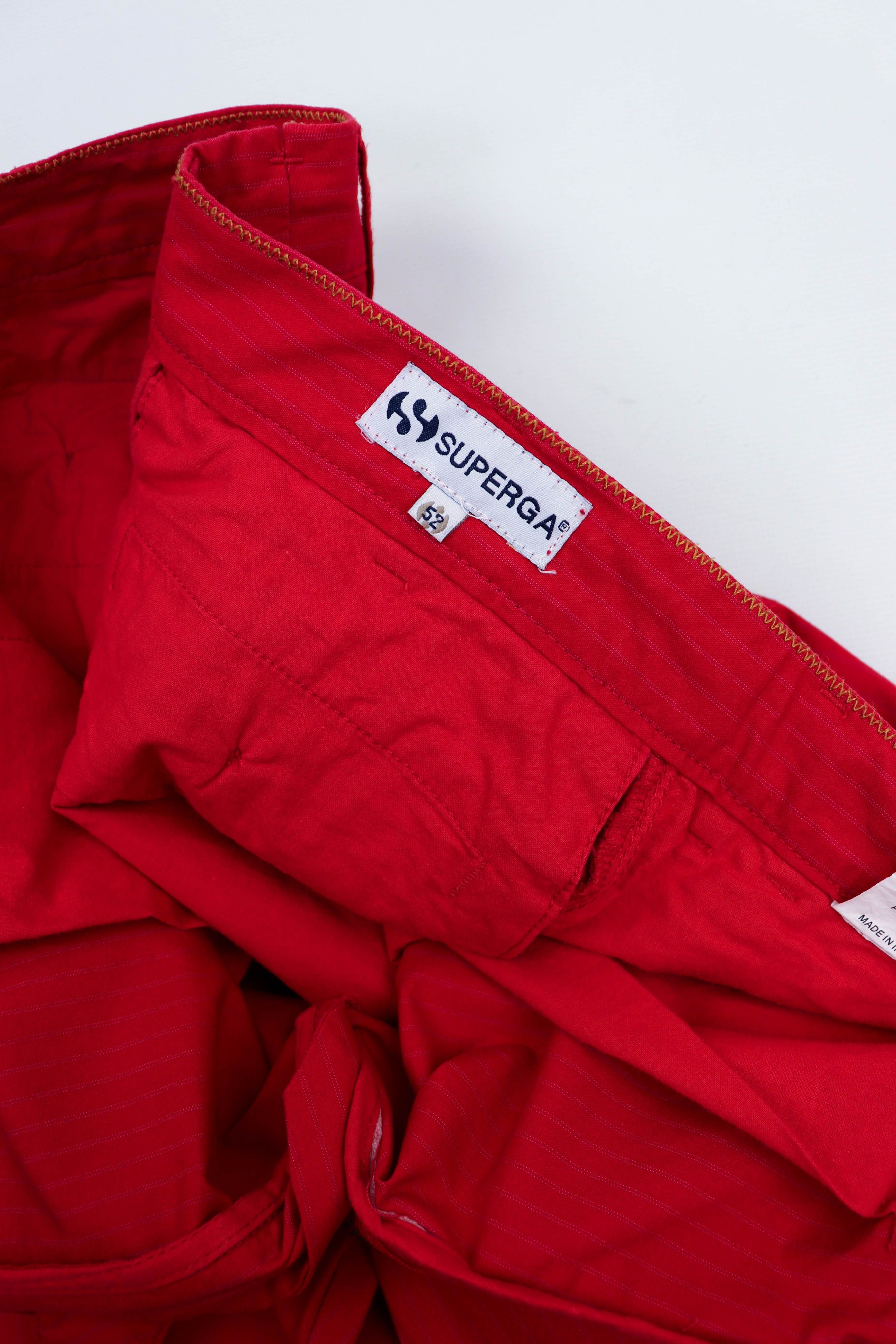 Superga Superga Vintage Micro Striped Red Cotton Trousers Pants Size US 36 / EU 52 - 10 Thumbnail