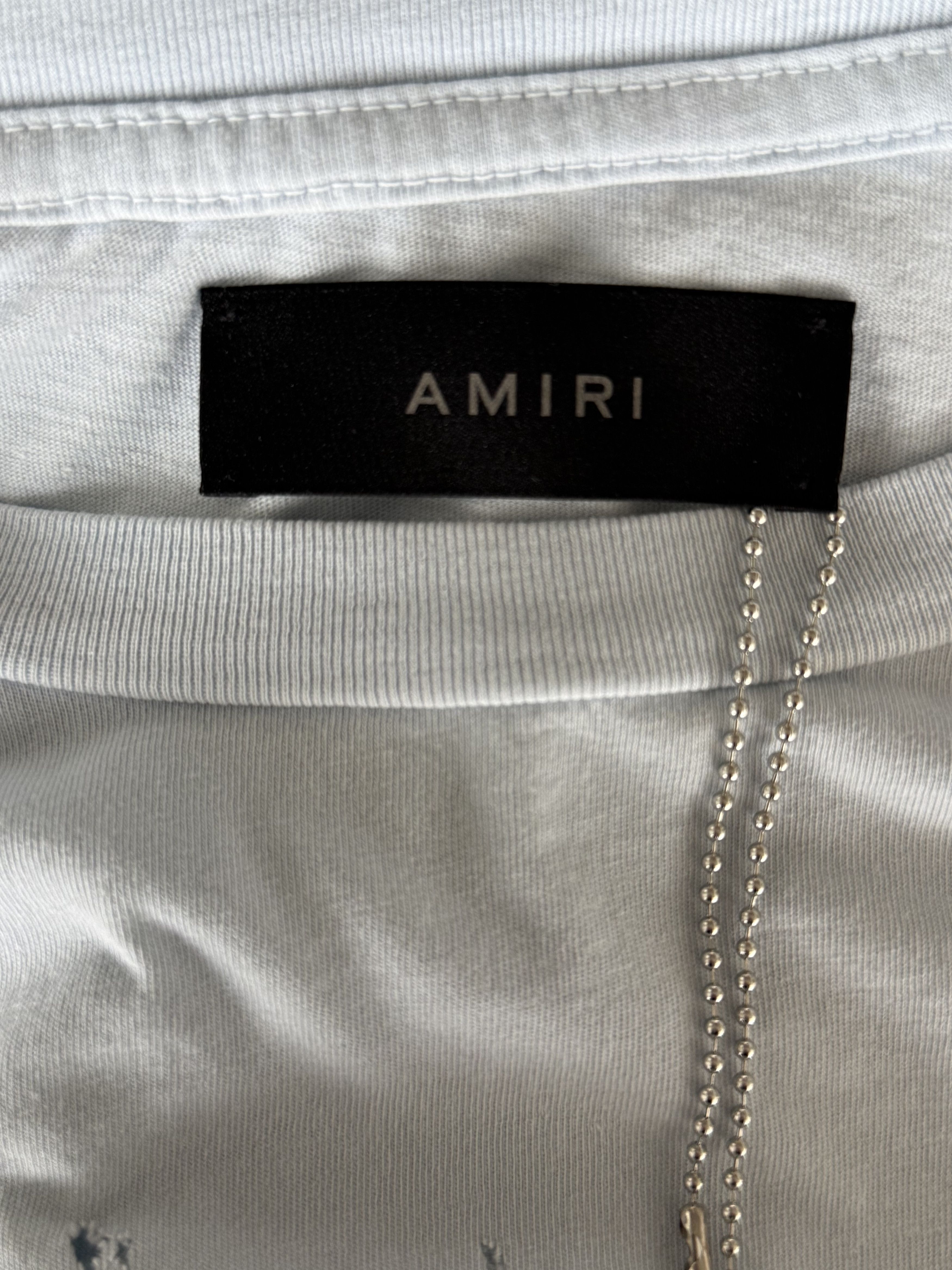 Amiri Amiri Grey Dawn & White MA Logo Shotgun T-Shirt Size US M / EU 48-50 / 2 - 3 Thumbnail