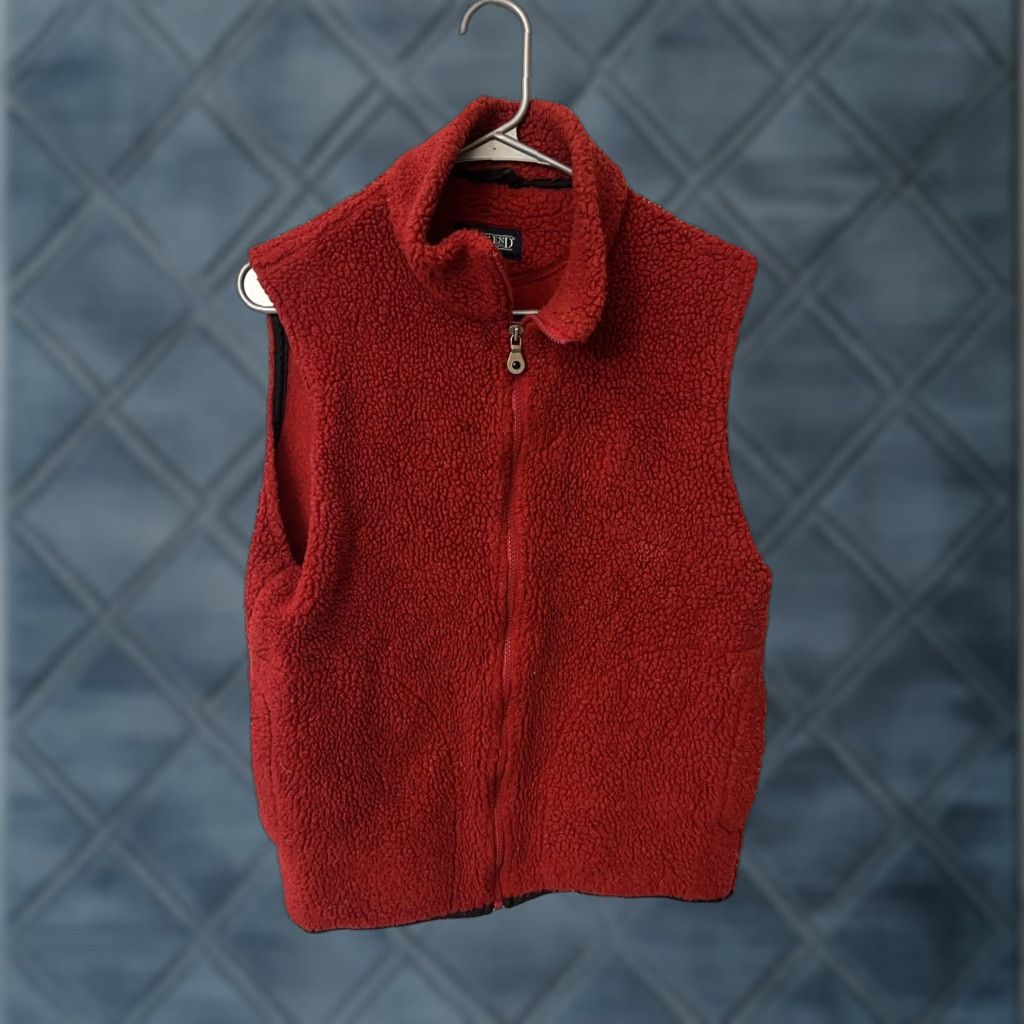 Lands' End VINTAGE Lands' End Fleece Vest Womens S 6-8 Red Zip Pockets USA 90s Vest Women Red Pockets Zip 90s Lands' End VINTAGE Size S / US 4 / IT 40 - 1 Thumbnail