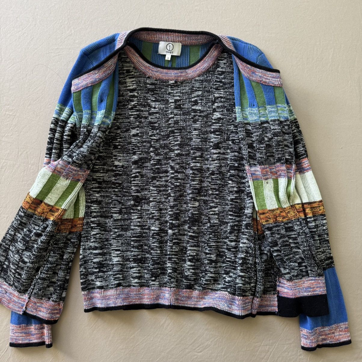 Other Over 1 Abstract Striped Multi-way Cardigan Sweater Size S / US 4 / IT 40 - 3 Thumbnail