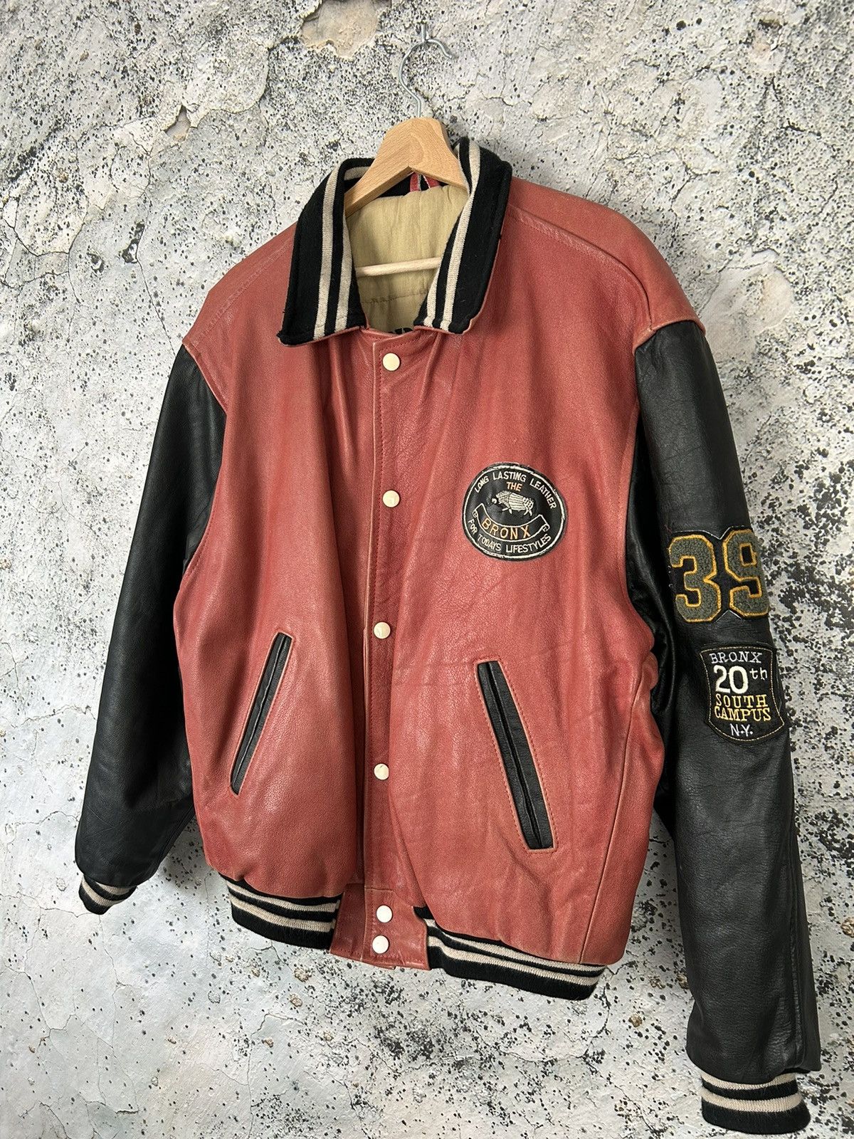 Genuine Leather Vintage Bronx Bomber Genuine Leather Jacket 90s Hype Rare Size US L / EU 52-54 / 3 - 2 Thumbnail