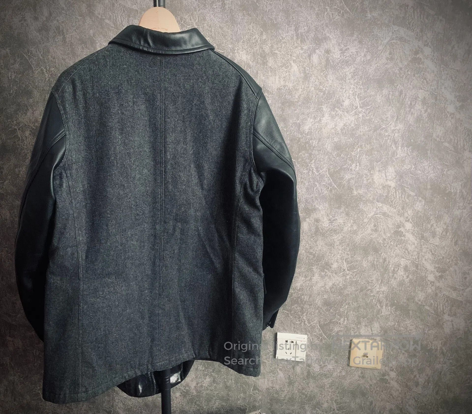 Pherrow's gray cotton jacket with leather accents. Size US L / EU 52-54 / 3 - 3 Thumbnail
