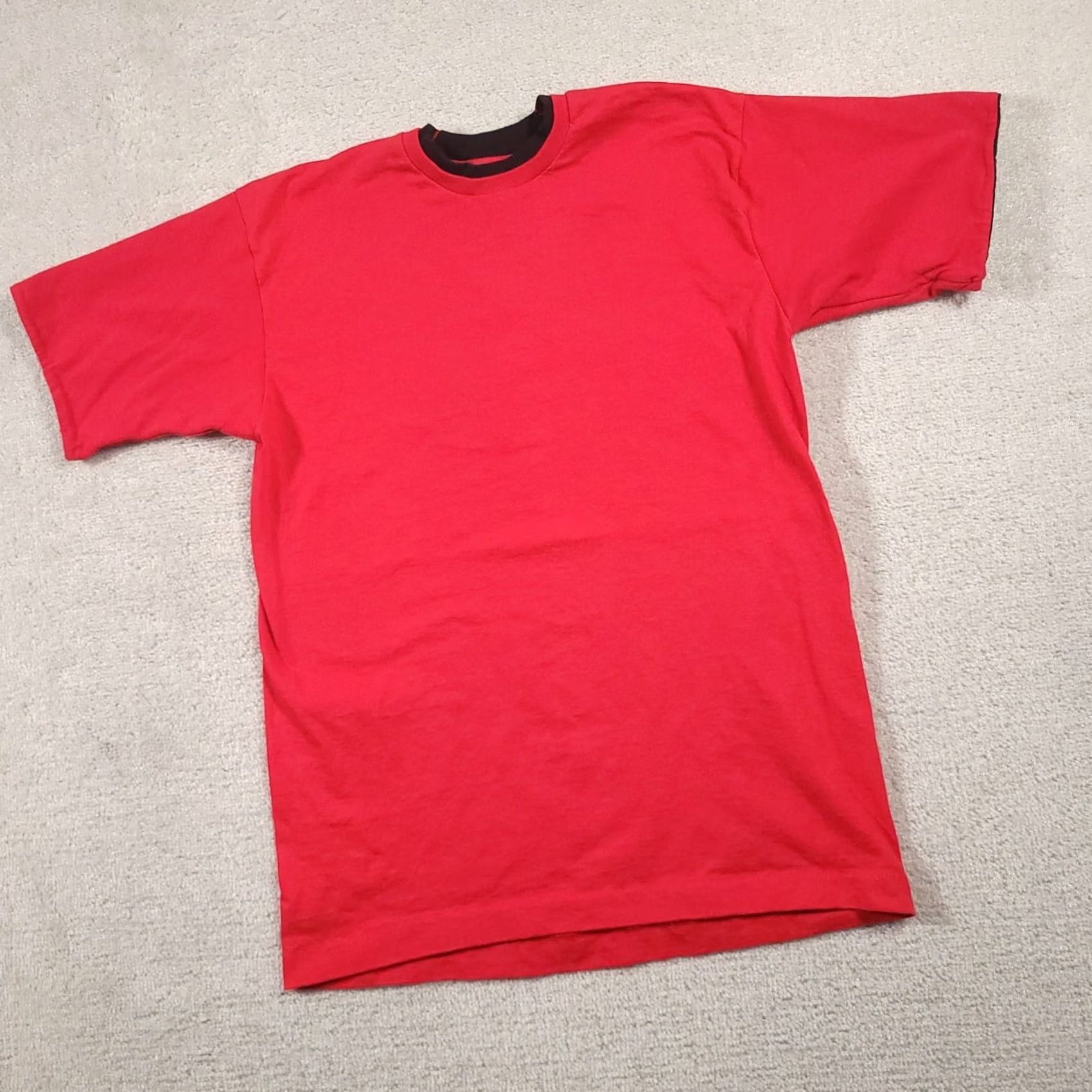 Fruit Of The Loom VINTAGE Fruit of the Loom T-Shirt Mens Medium Two Toned Red Black Single Stitch USA Shirt Mens Size US M / EU 48-50 / 2 - 2 Thumbnail