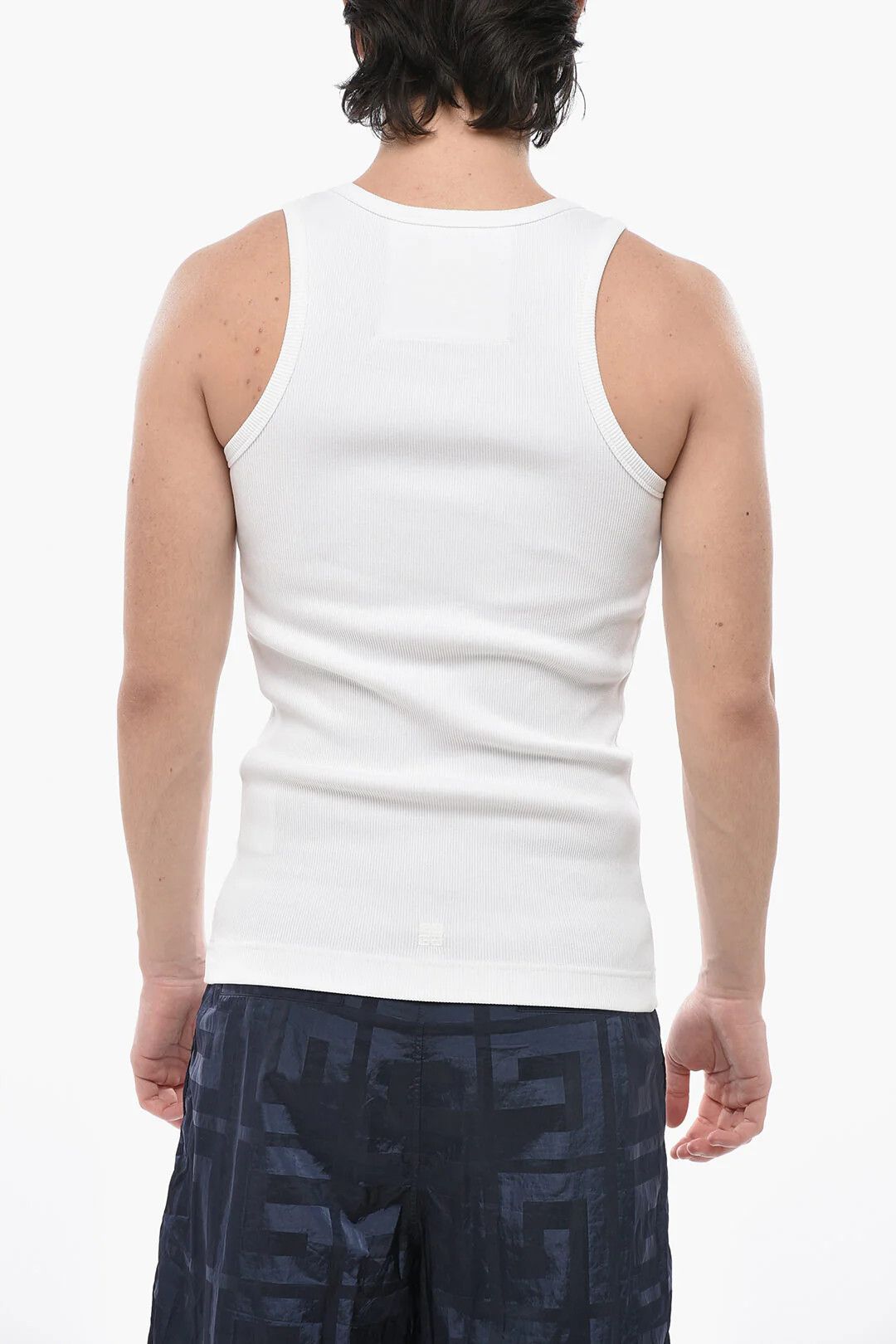 Givenchy og1mm0326 Ribbed Stretch Cotton Tank Top in White Size US S / EU 44-46 / 1 - 2 Thumbnail
