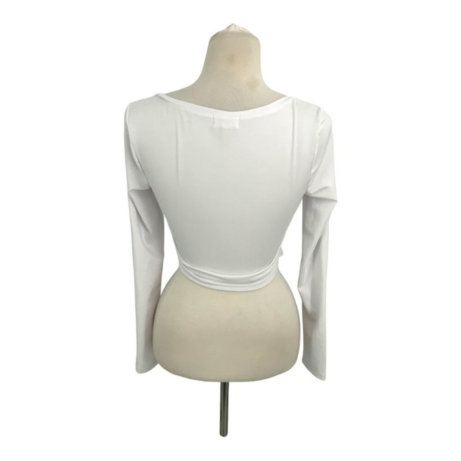 Other Open Edit White Bustier Long Sleeve Top Small NWOT $45 MSRP Size S / US 4 / IT 40 - 8 Thumbnail