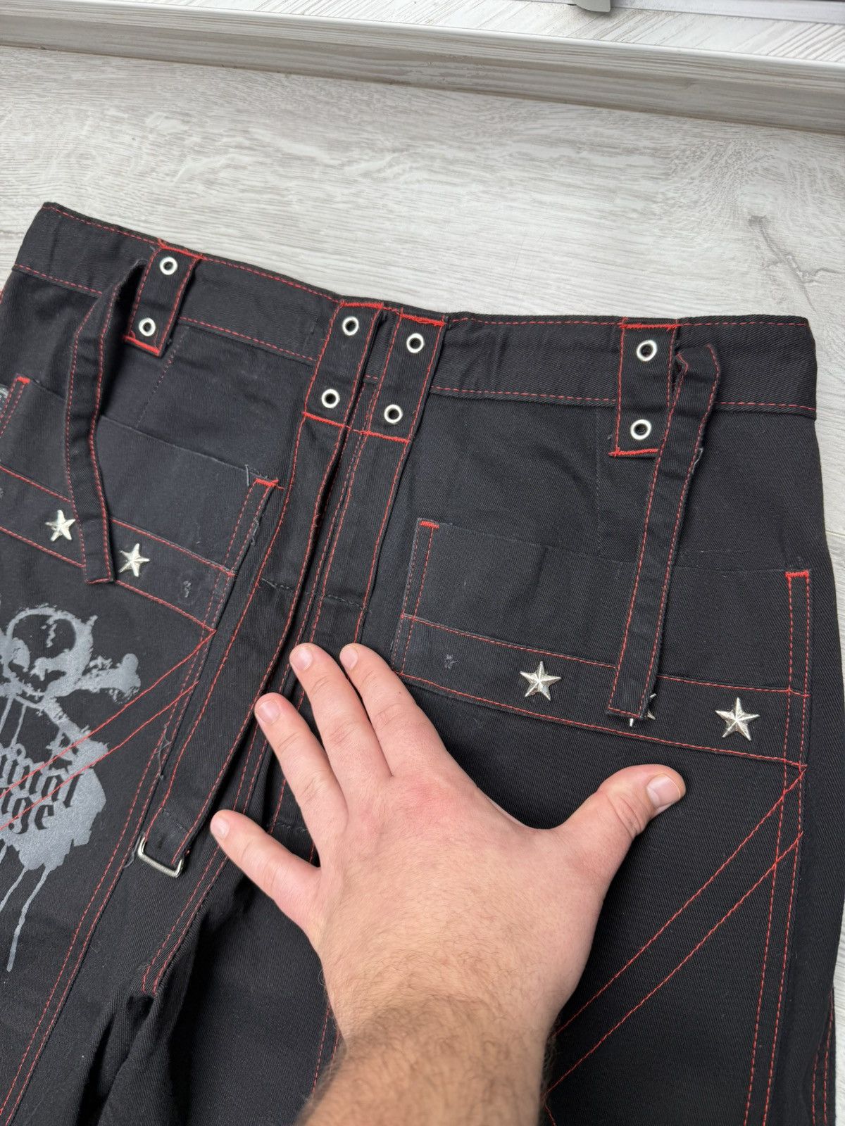 Tripp NYC Criminal Damage Bondage Pant D-Ring Straps Gothic Cyber Rave Size US 34 / EU 50 - 14 Thumbnail