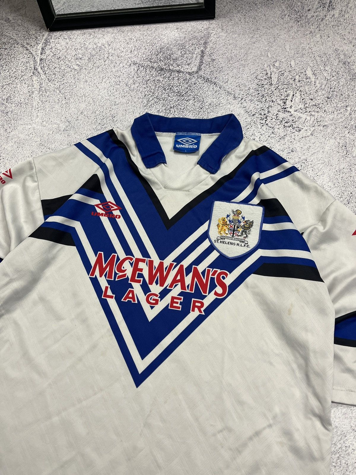 Vintage Vintage 1991/93 St Helens Umbro Rugby Jersey Shirt Rare Size US L / EU 52-54 / 3 - 6 Thumbnail