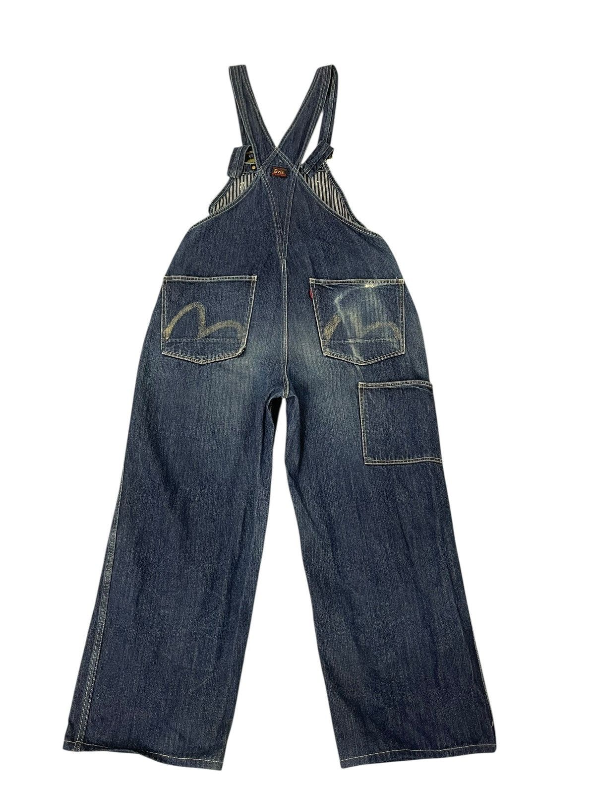 Evisu Rare Vtg 90s Evisu Overalls Denim Workwear 2🟦5 Size US 35 - 8 Thumbnail