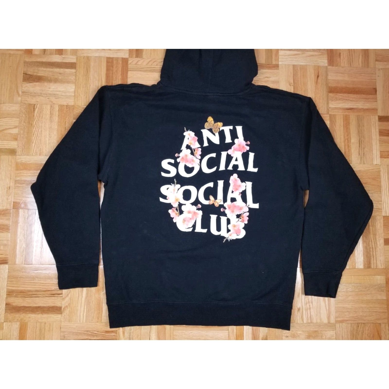Anti Social Social Club VINTAGE Anti Social Social Club BLACK FLOWER PRINT HOODIE L Large Mens US Made Size US L / EU 52-54 / 3 - 2 Thumbnail