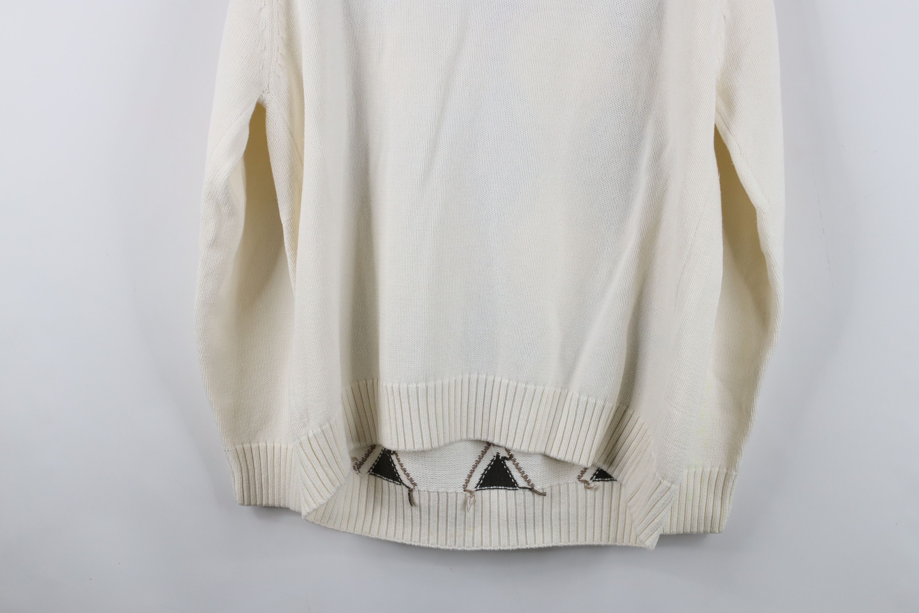 Vintage Vintage 90s Streetwear Diamond Cotton Knit Crewneck Sweater Size US L / EU 52-54 / 3 - 12 Thumbnail