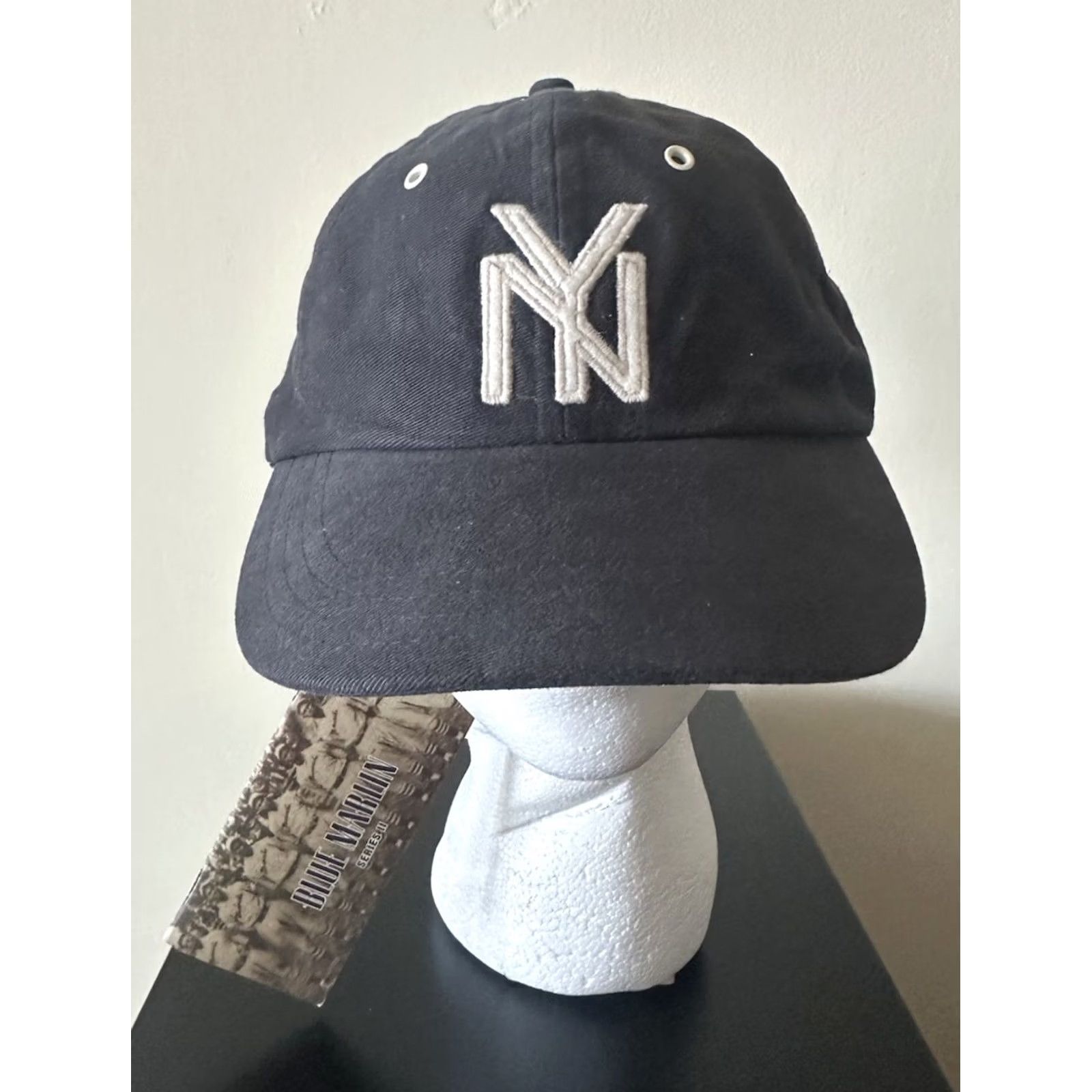 Vintage VINTAGE Blue Marlin Baseball Hat USA Yankees 1935 New York Black NWT Adjustable Cotton Hat Unisex Adults USA Theme Rare Cap Size ONE SIZE - 2 Thumbnail